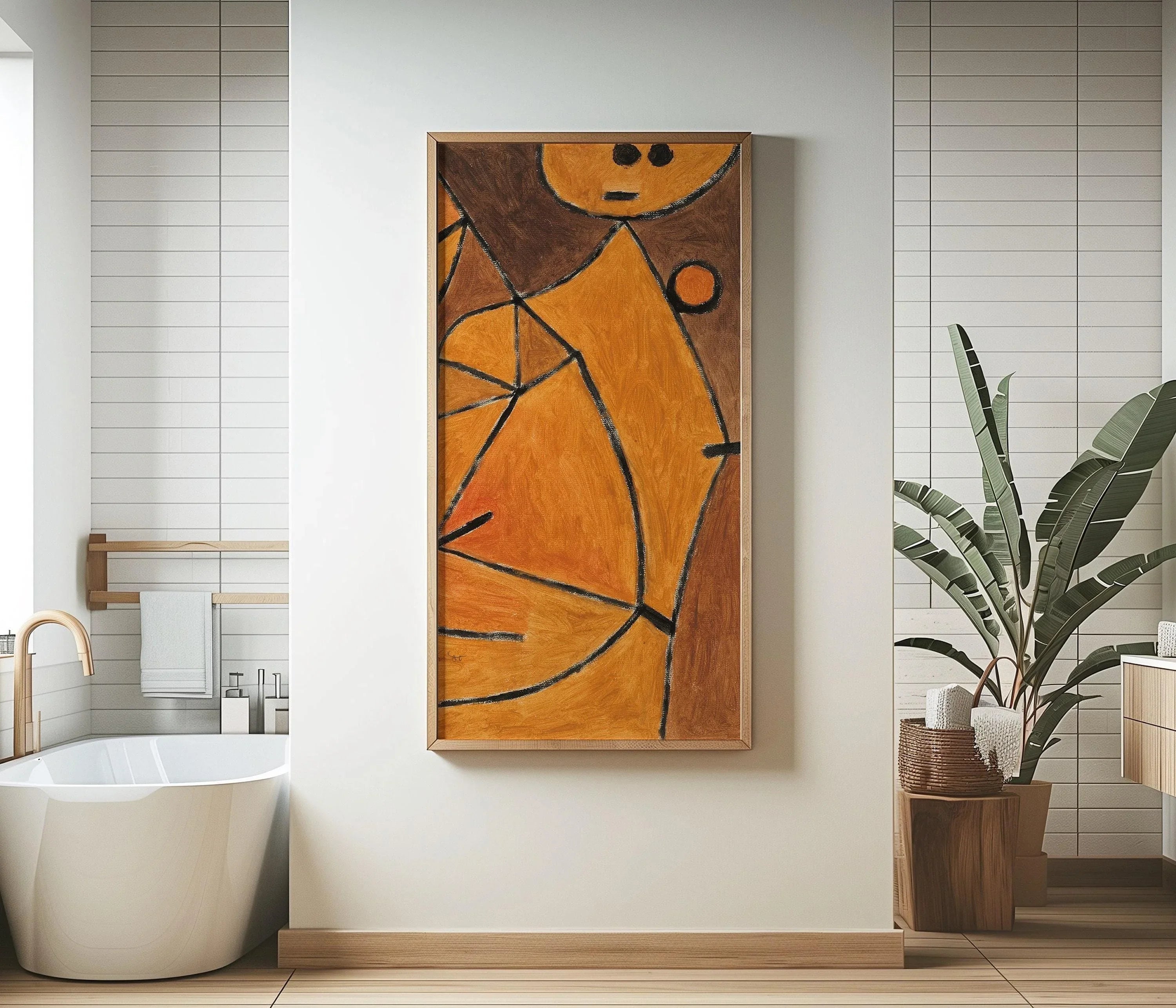 Paul Klee - Mannequin | Vintage Narrow Vertical Mid - century Modern Abstract Art (available handframed or unframed) 2x1 - 9ArtPrints