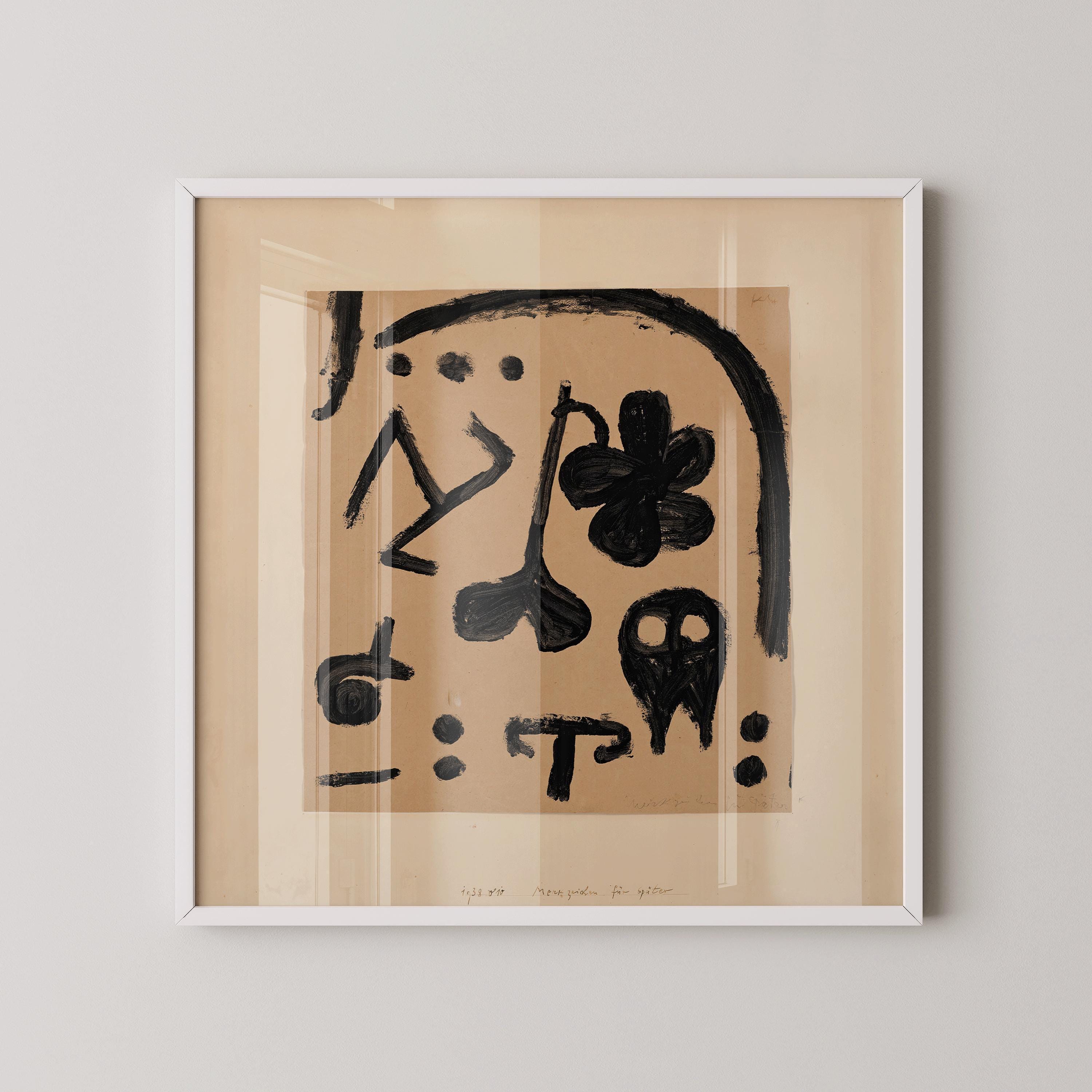 Paul Klee - Marks for Later | Vintage Mid - century Modern Abstract Art Print in Beige (available handframed or unframed) 1x1 - 9ArtPrints