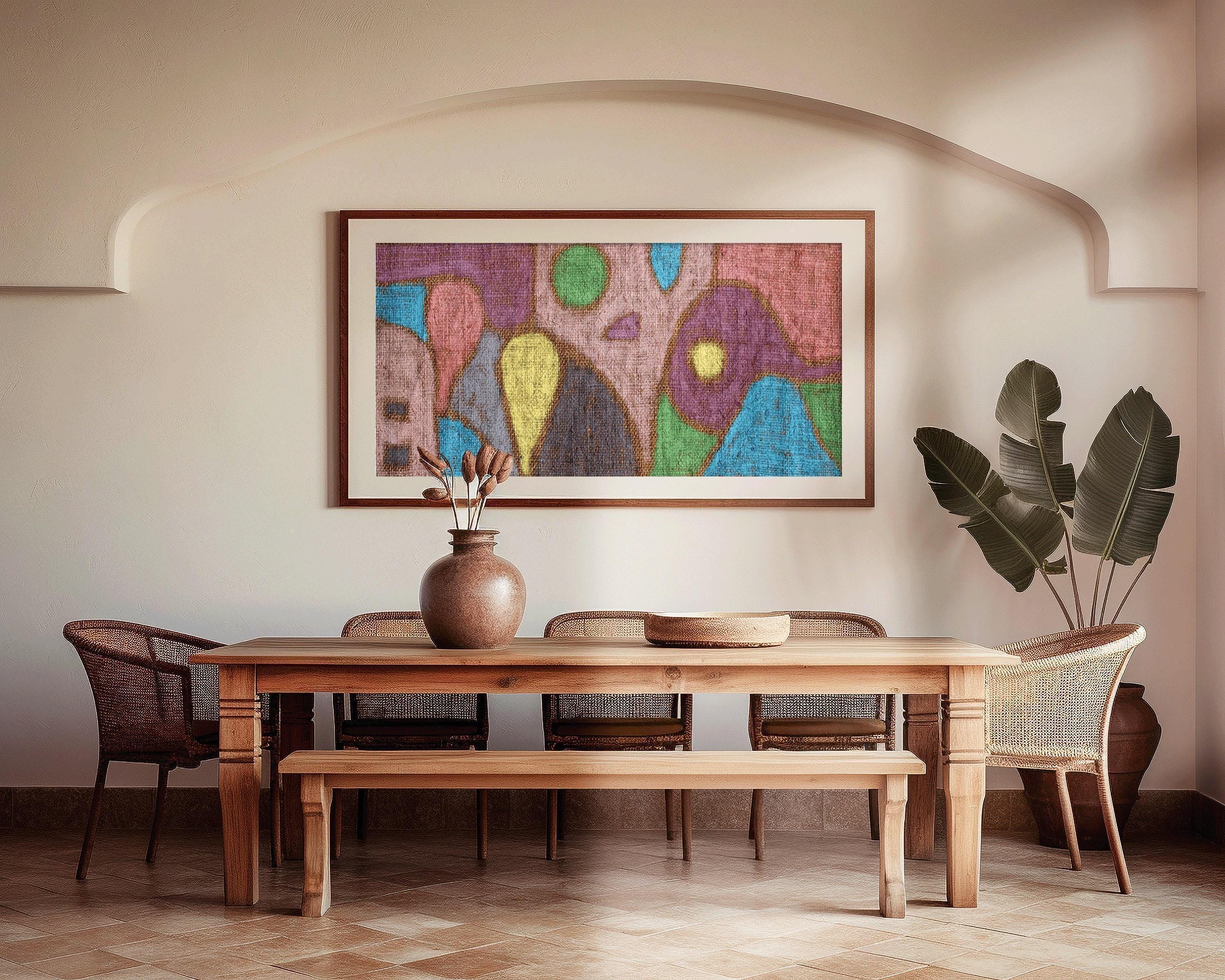 Paul Klee - Mild Fruit | Colorful Modern Abstract Wide Panoramic Art (available handframed or unframed) 2x1 - 9ArtPrints