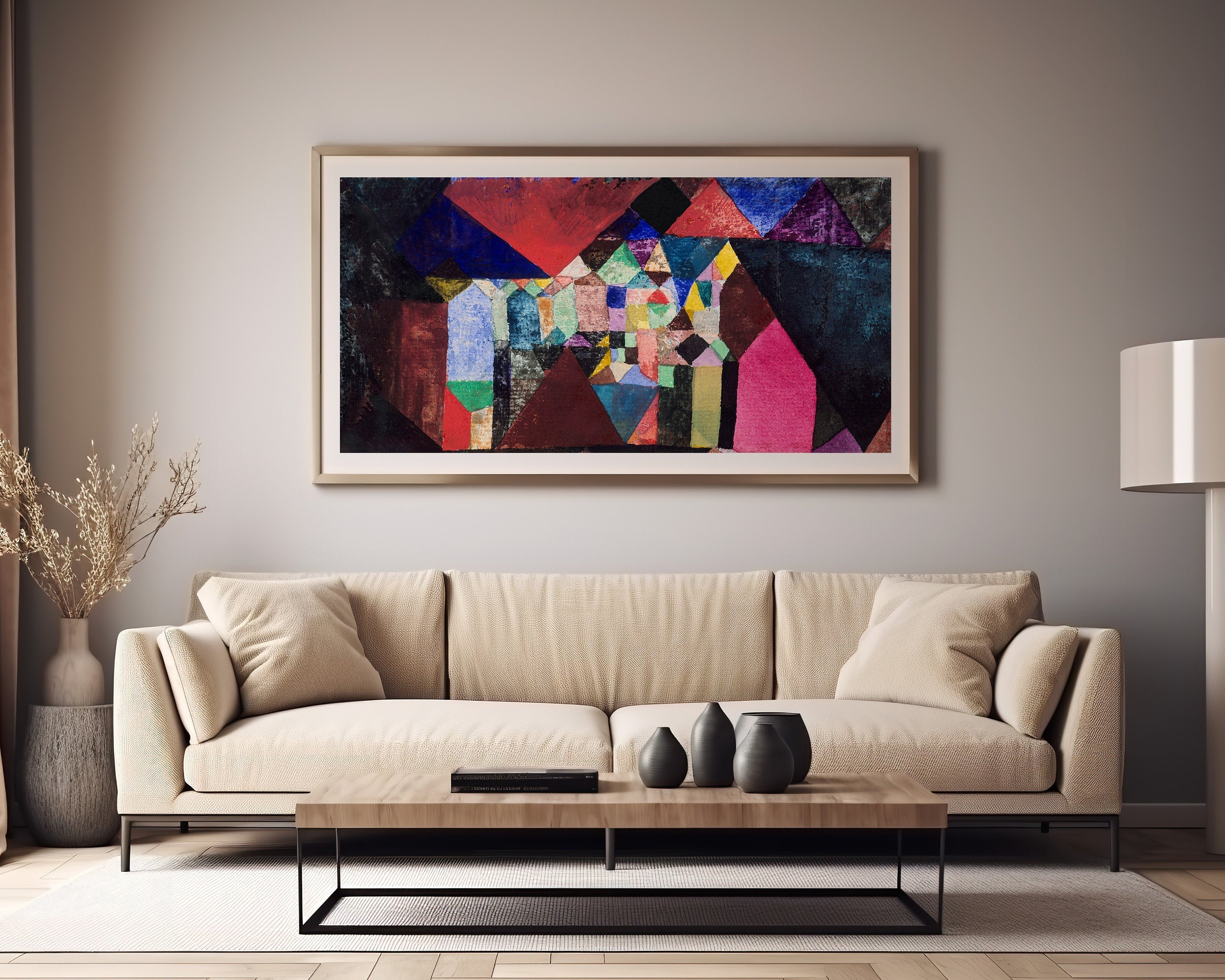 Paul Klee - Municipal Jewel | Modern Abstract Wide Panoramic Art (available framed or unframed) - 9ArtPrints