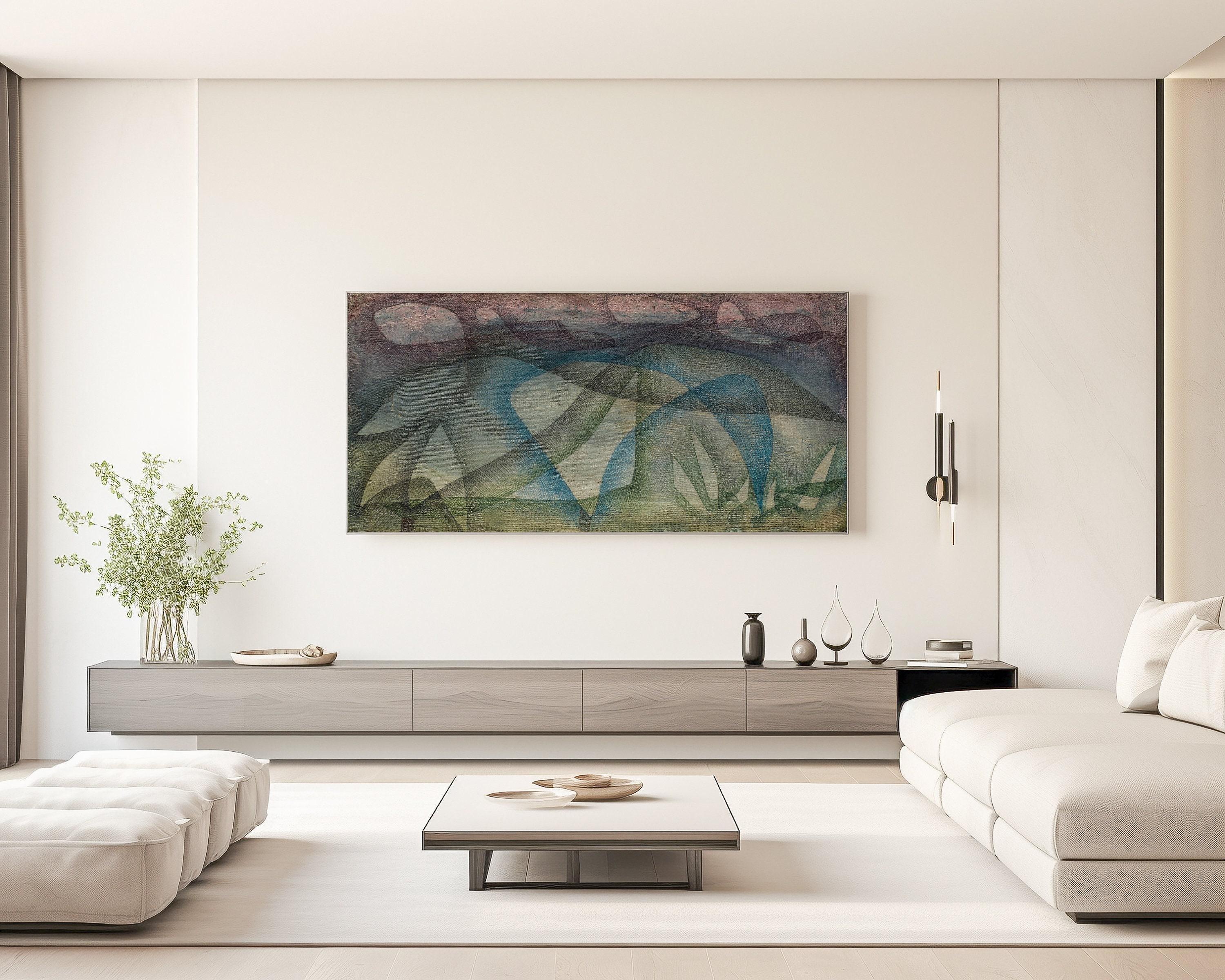 Paul Klee - Rainy Day | Modern Abstract Wide Panoramic Art (available handframed or unframed) 2x1 - 9ArtPrints