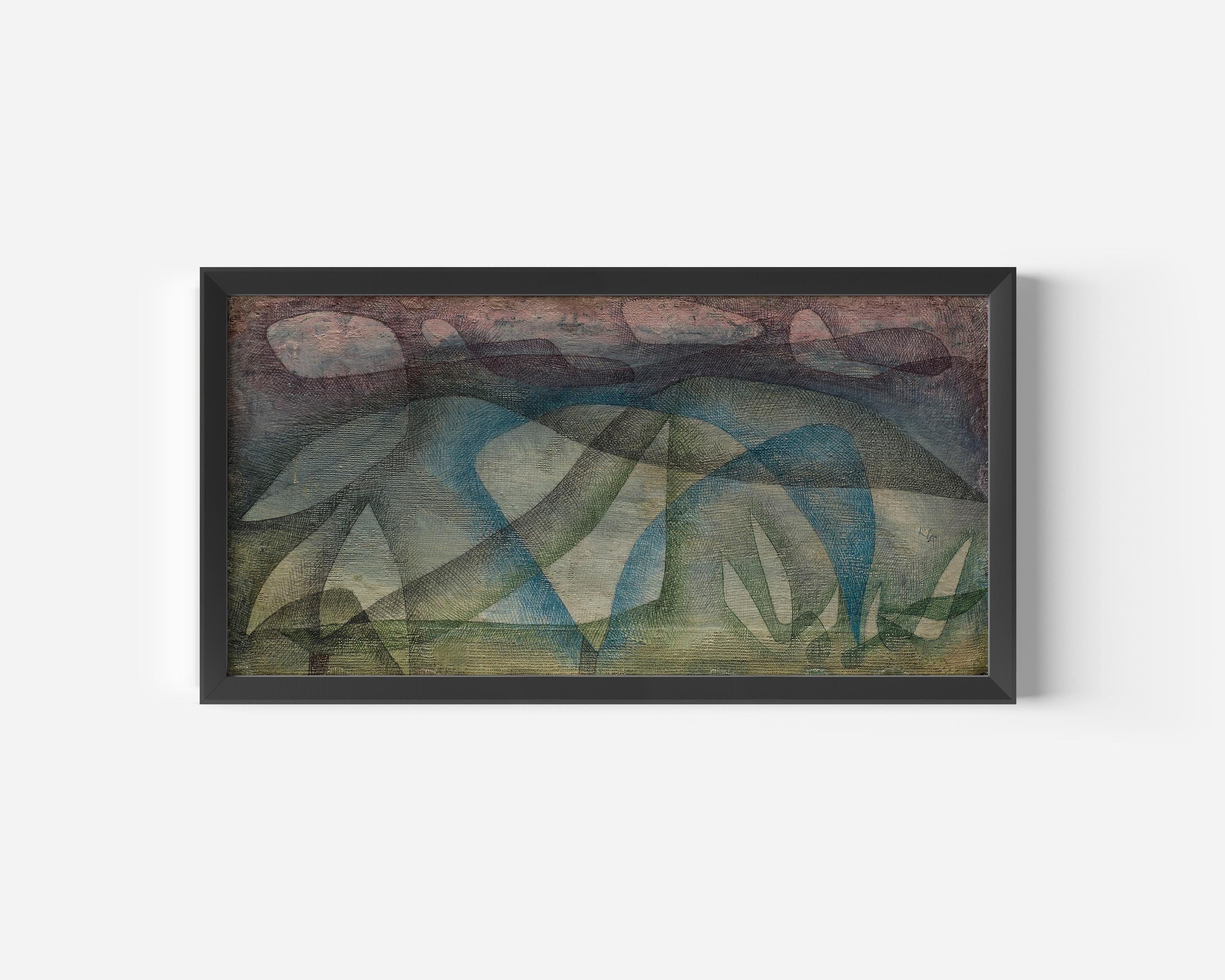 Paul Klee - Rainy Day | Modern Abstract Wide Panoramic Art (available handframed or unframed) 2x1 - 9ArtPrints