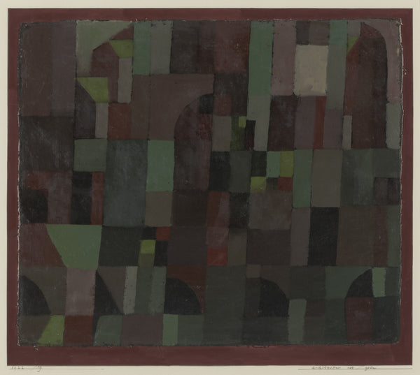 Paul Klee — Red/Green Architecture (Yellow/Violet Gradation) | Bauhaus Fine Art Print