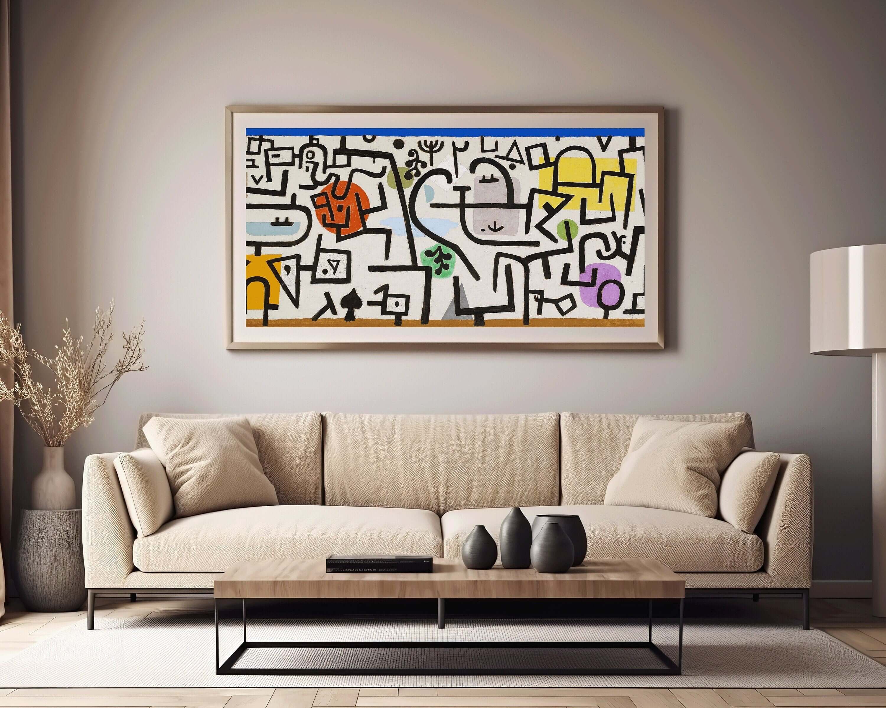 Paul Klee - Rich Harbour | Modern Abstract Wide Panoramic Art (available framed or unframed) - 9ArtPrints