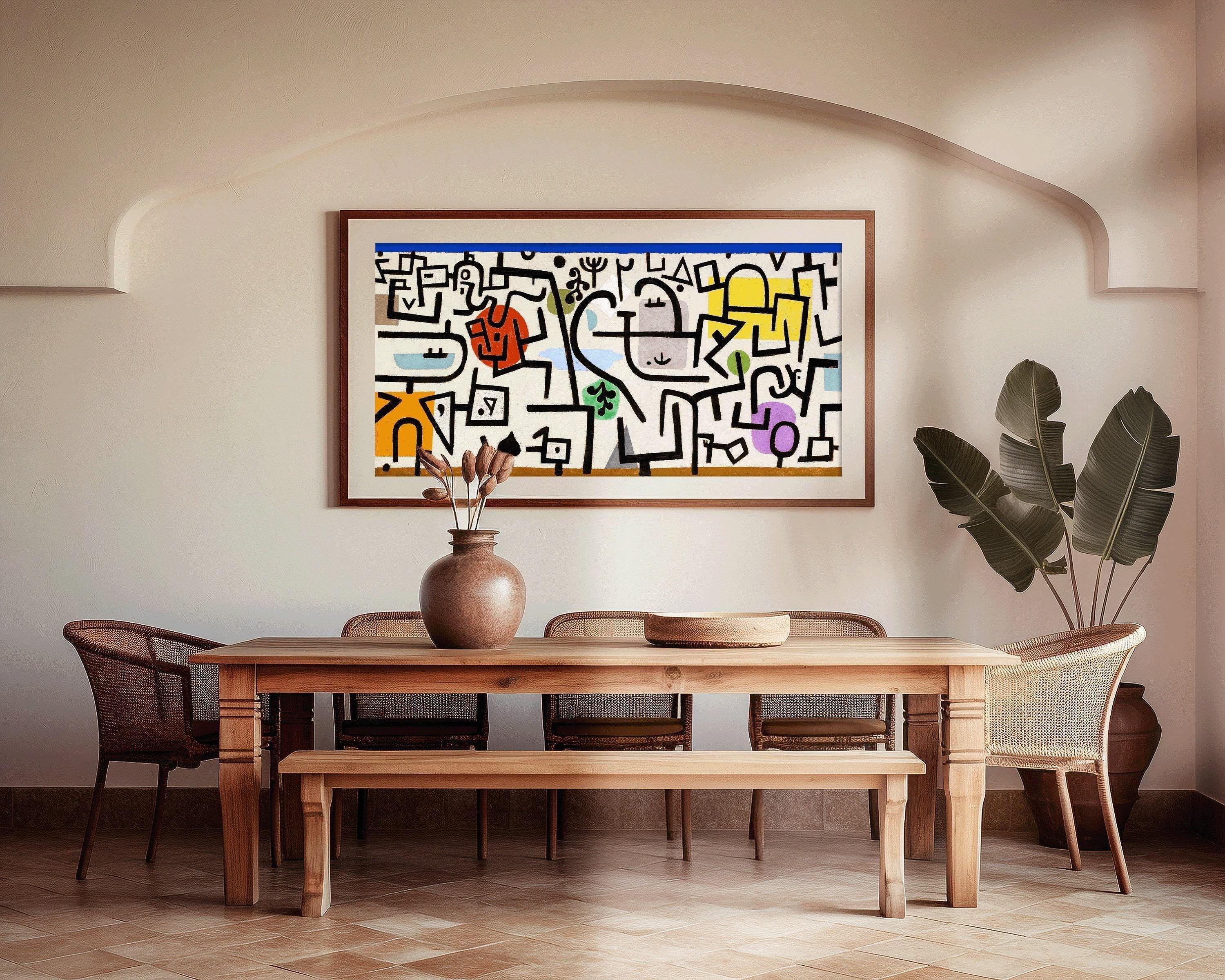 Paul Klee - Rich Harbour | Modern Abstract Wide Panoramic Art (available handframed or unframed) 2x1 - 9ArtPrints