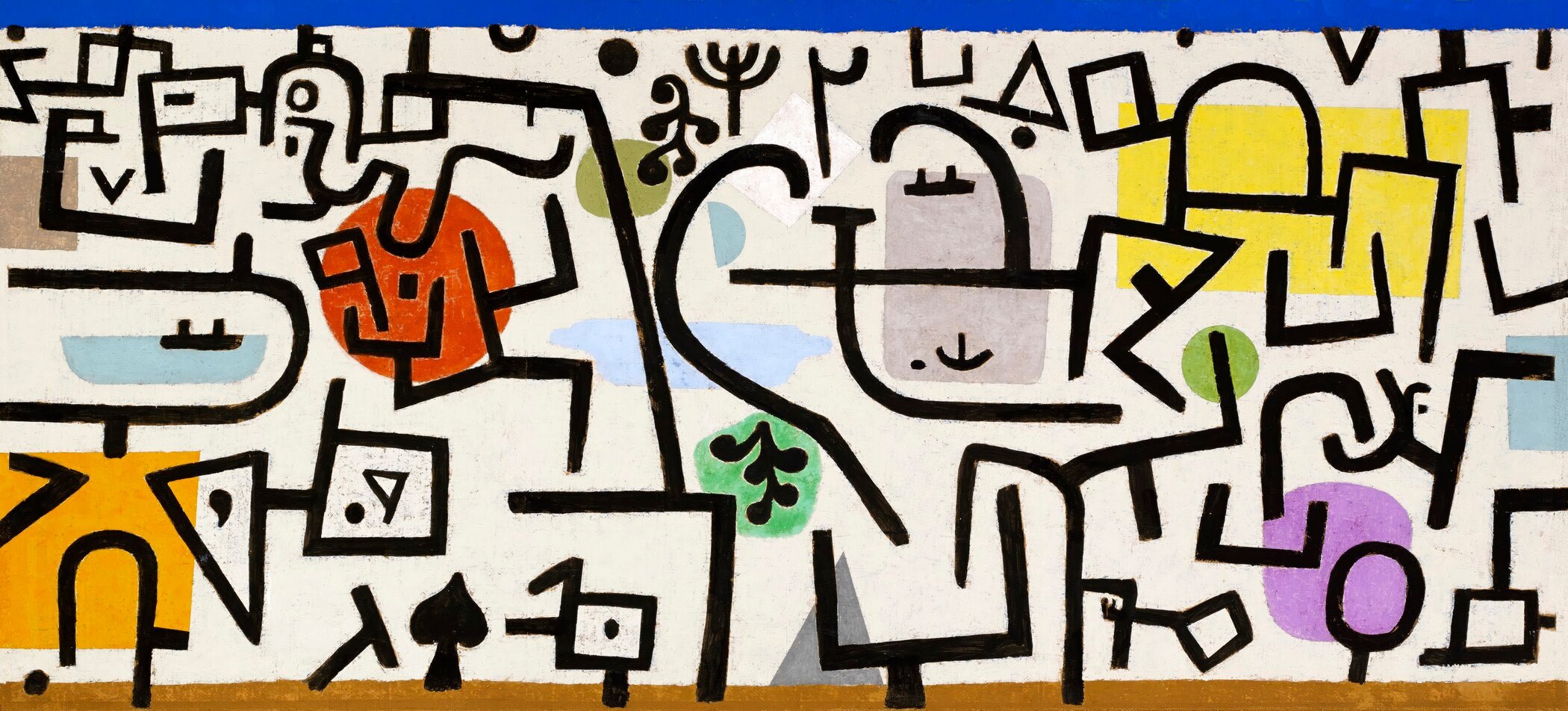 Paul Klee - Rich Harbour | Modern Abstract Wide Panoramic Art (available handframed or unframed) 2x1 - 9ArtPrints