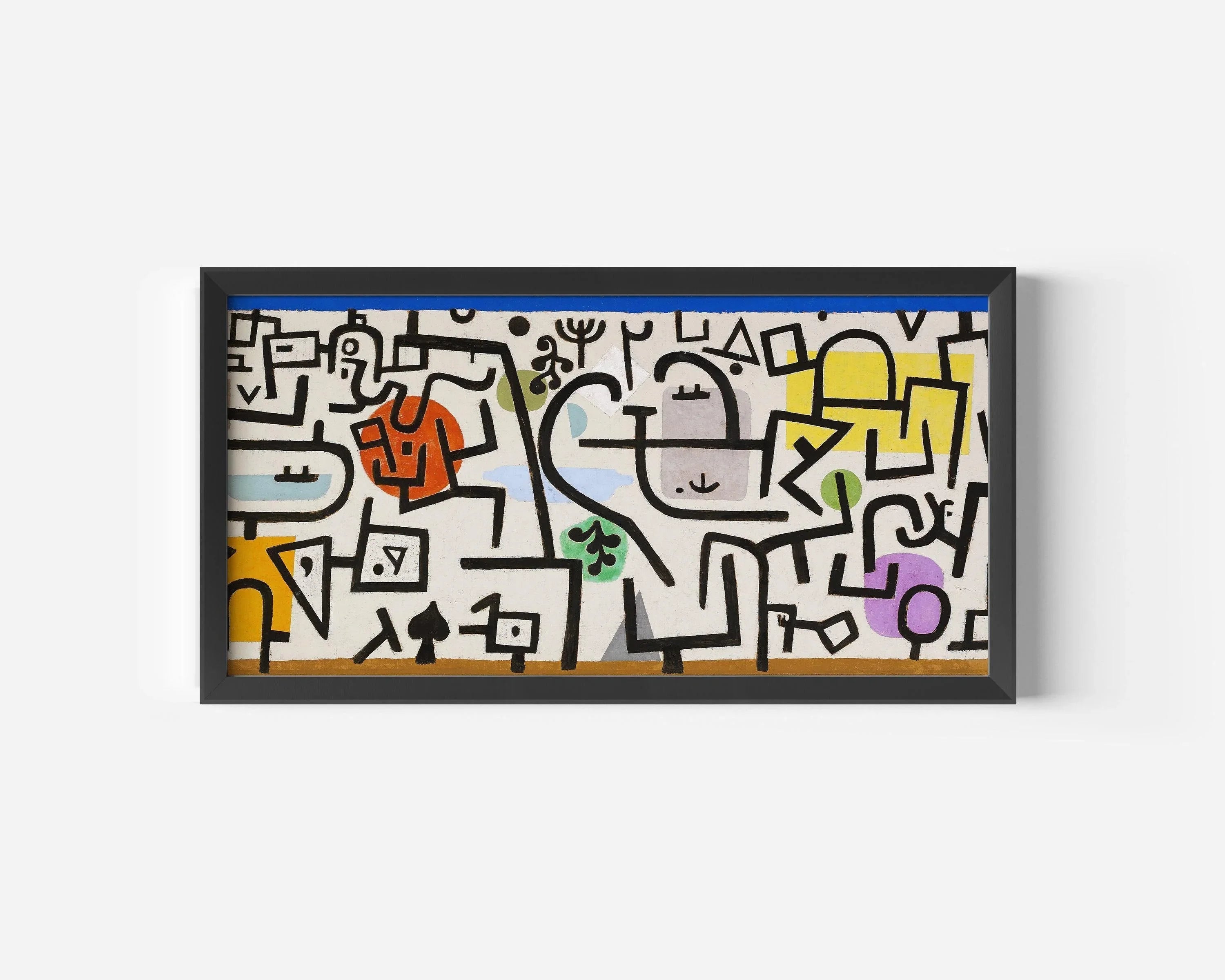 Paul Klee - Rich Harbour | Modern Abstract Wide Panoramic Art (available handframed or unframed) 2x1 - 9ArtPrints