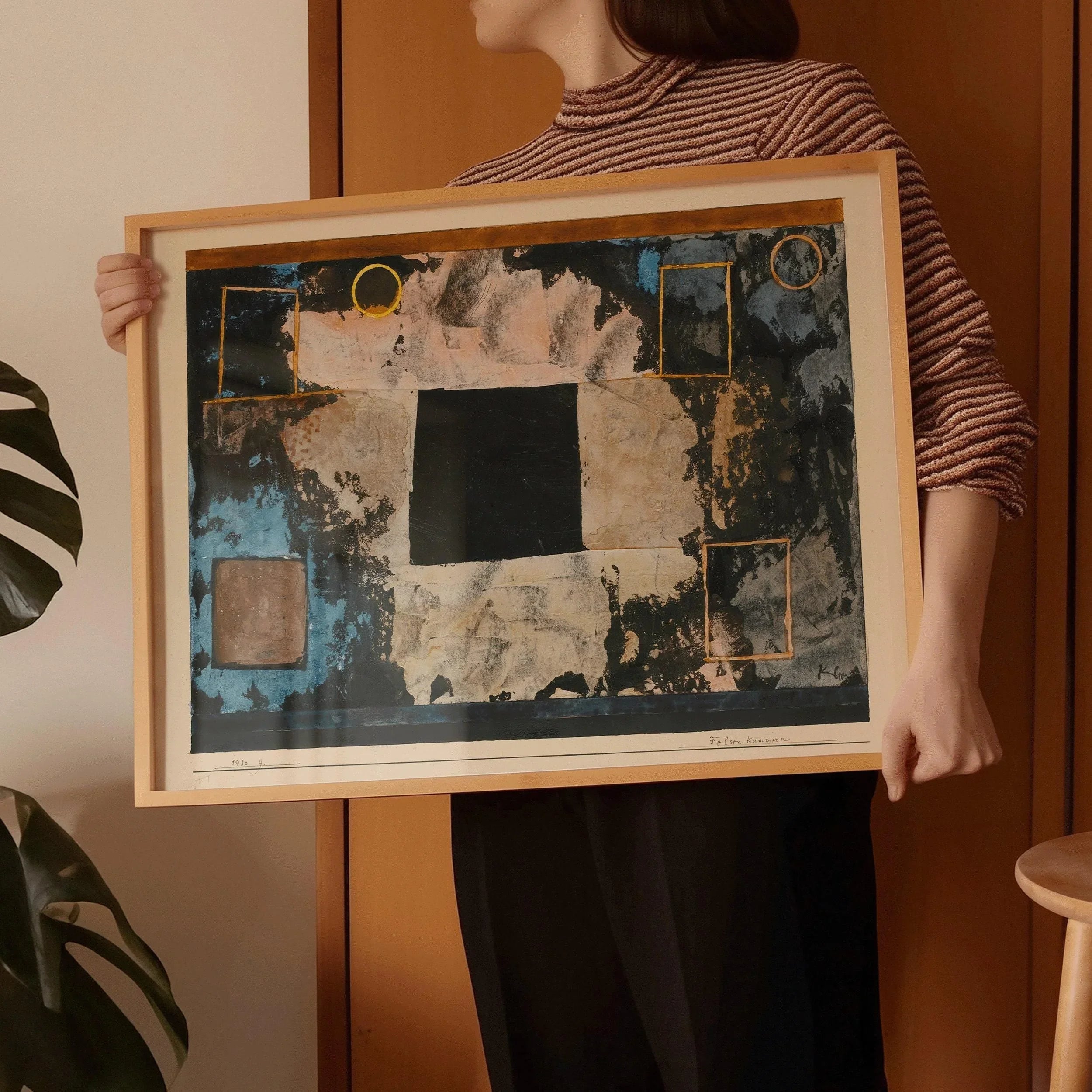 Paul Klee - Rock Cut Chambers | Neutral Beige Modern Abstract Art (available handframed or unframed) - 9ArtPrints