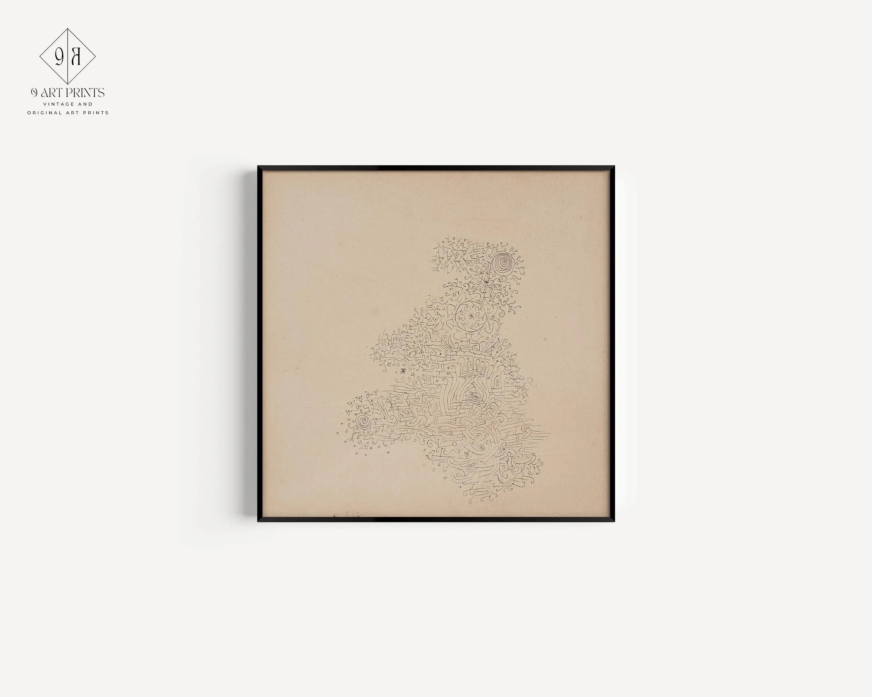 Paul Klee Rosenhag Print: Beige & Black Mid - Century Modern Sketch - 9ArtPrints