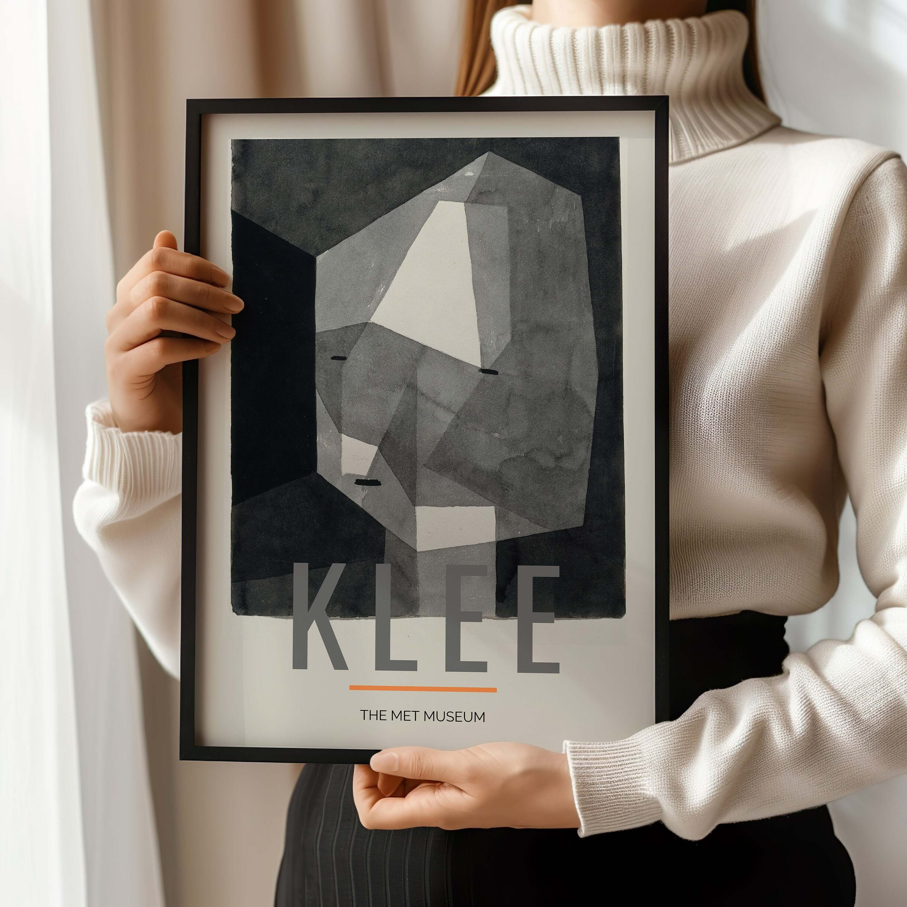 Paul Klee - Rough Cut Head | Neutral Modern Art Exhibition Poster (available framed or unframed) - 9ArtPrints