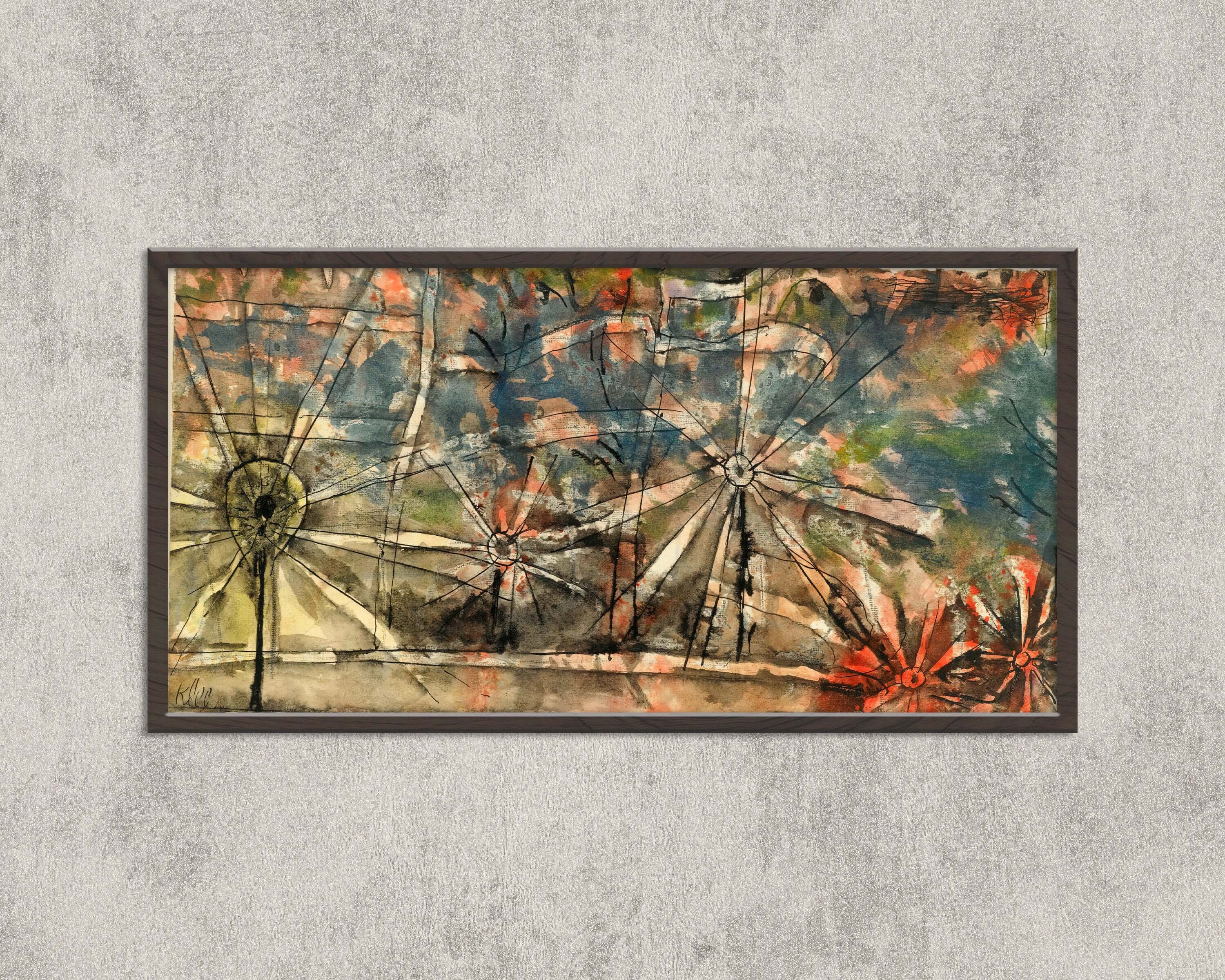 Paul Klee - Streetlamps | Modern Abstract Wide Panoramic Art (available framed or unframed) - 9ArtPrints