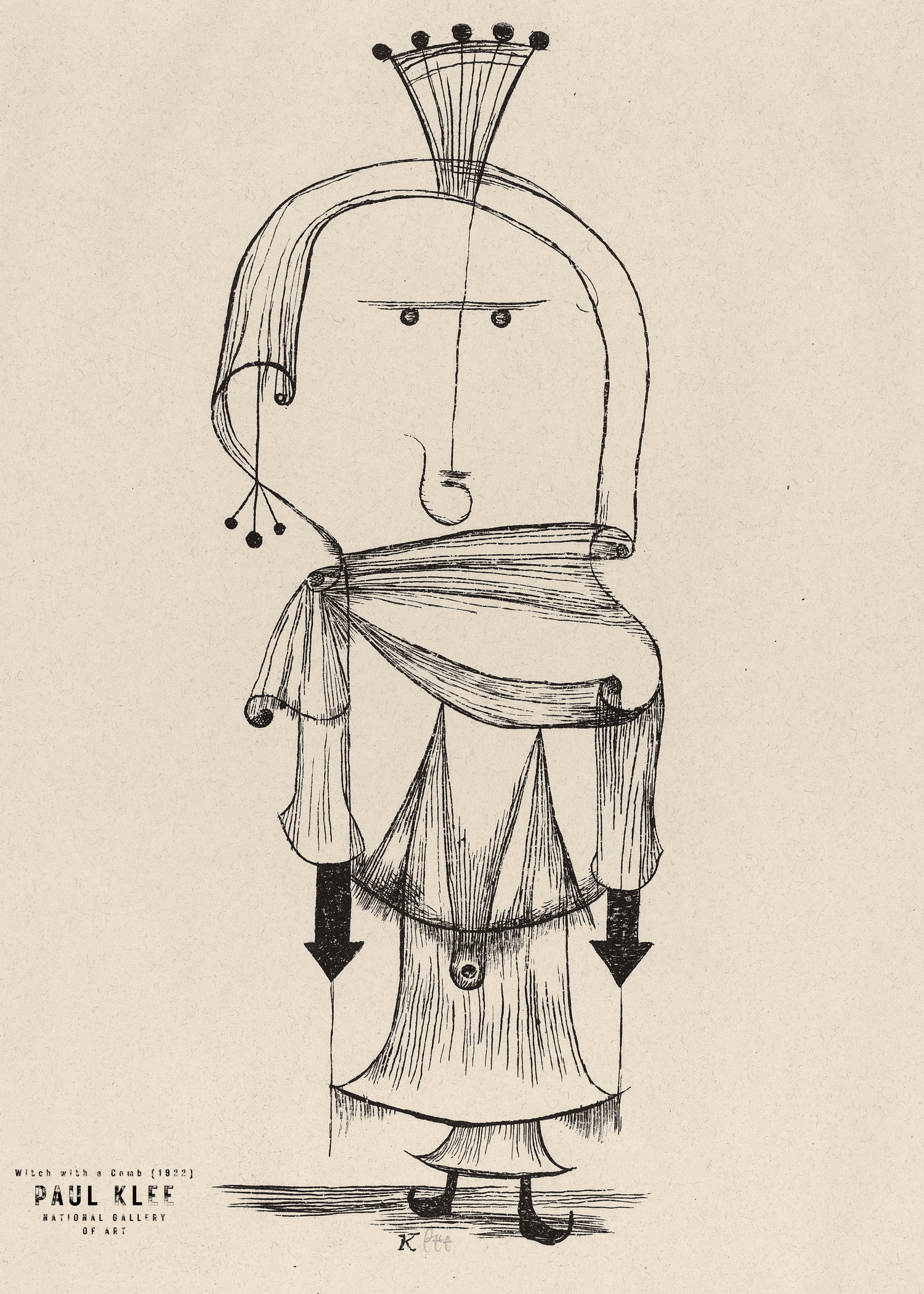 Paul Klee — Witch with Comb | Bauhaus Expressionist Print - 9ArtPrints