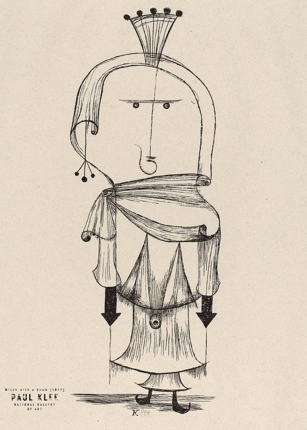 Paul Klee — Witch with Comb | Bauhaus Expressionist Print