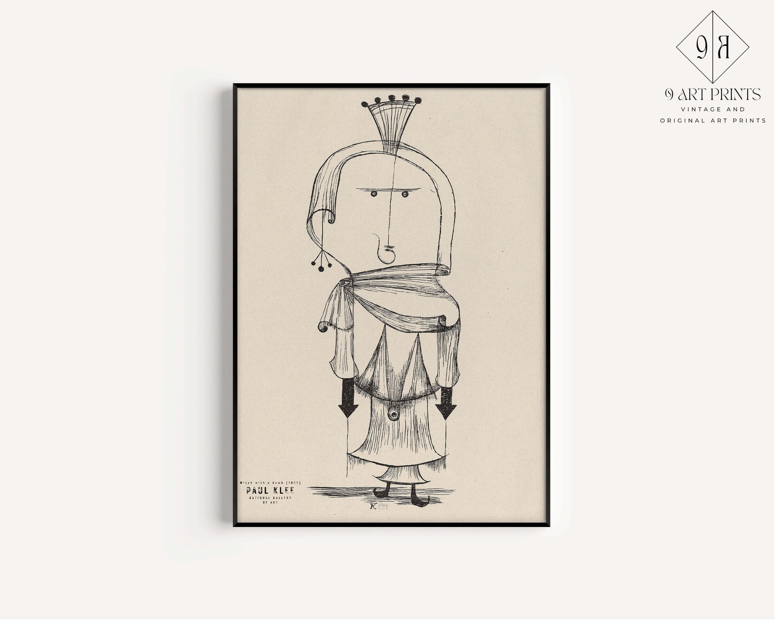 Paul Klee - Witch with Comb | Modern Art Exhibition Poster (available framed or unframed) - 9ArtPrints