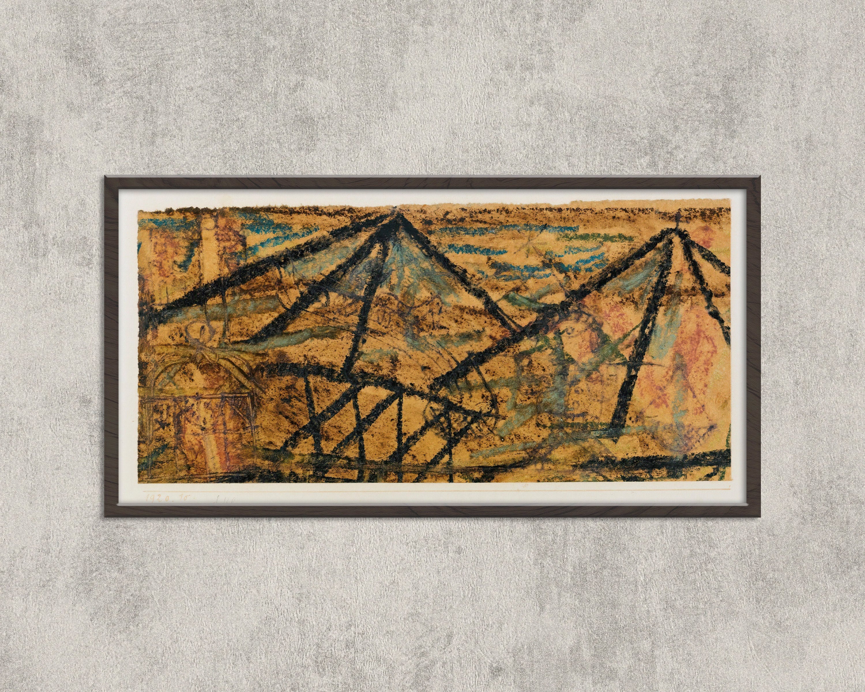 Paul Klee - With the Water Carrier | Modern Abstract Wide Panoramic Art (available framed or unframed) - 9ArtPrints