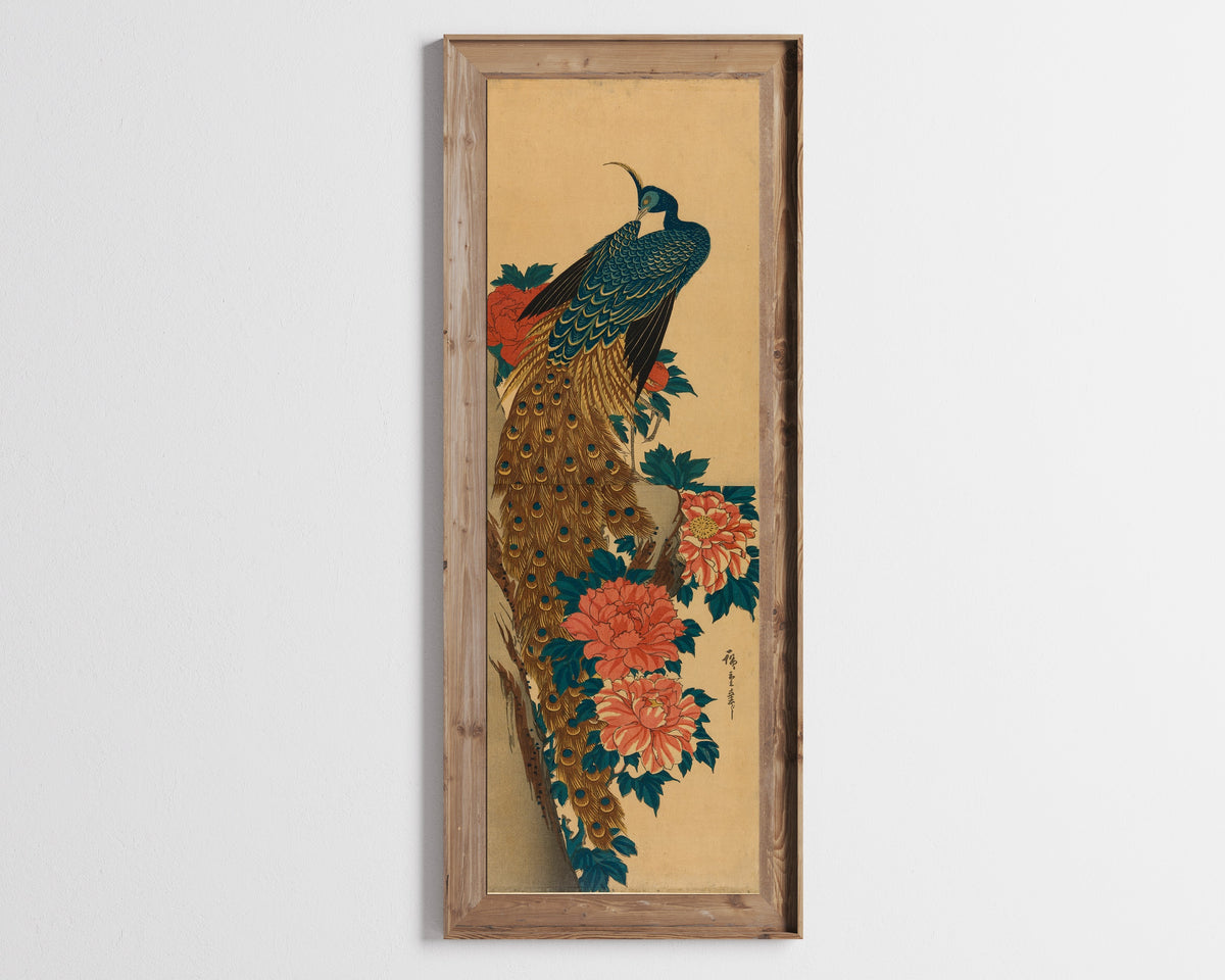 Utagawa Hiroshige — Peacock and Peonies | Japanese Woodblock Print (Ukiyo-e)