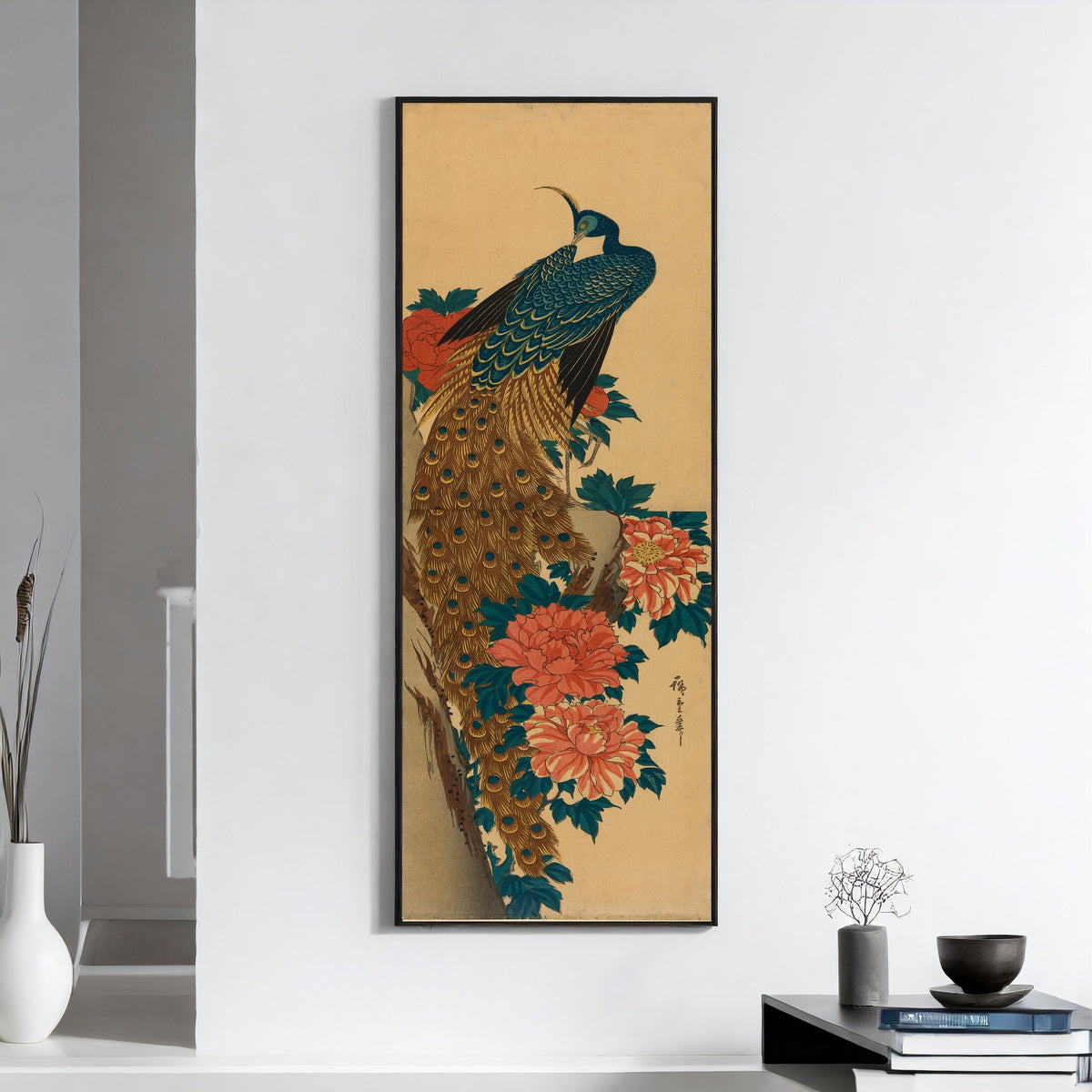 Utagawa Hiroshige — Peacock and Peonies | Japanese Woodblock Print (Ukiyo-e)
