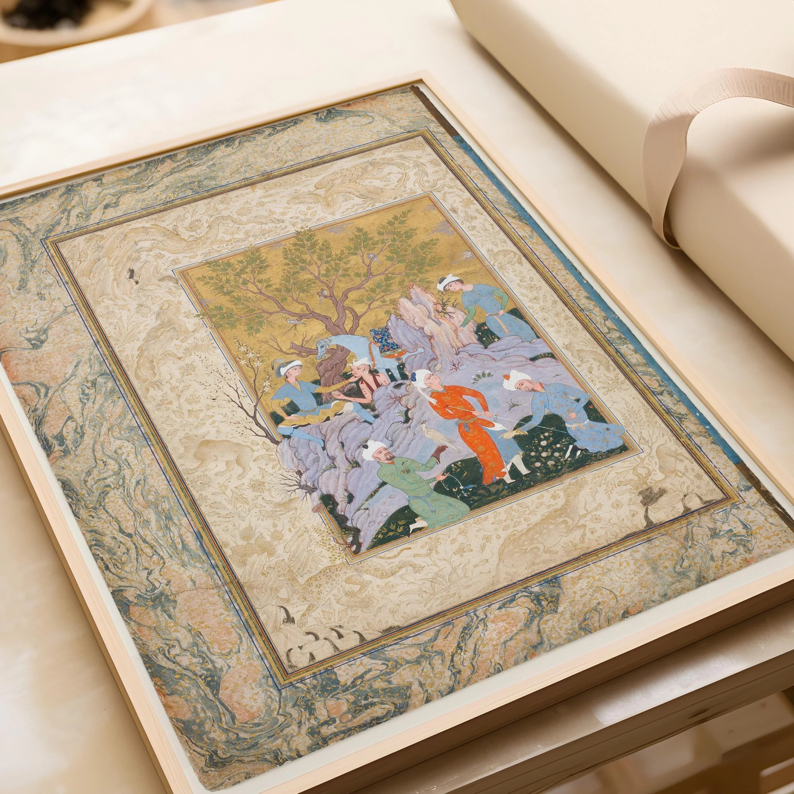 Persian Miniature Art Print: Princely Hawking Party Giclee - 9ArtPrints