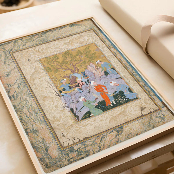 Persian Miniature — Princely Hawking Party | Persian Art Print