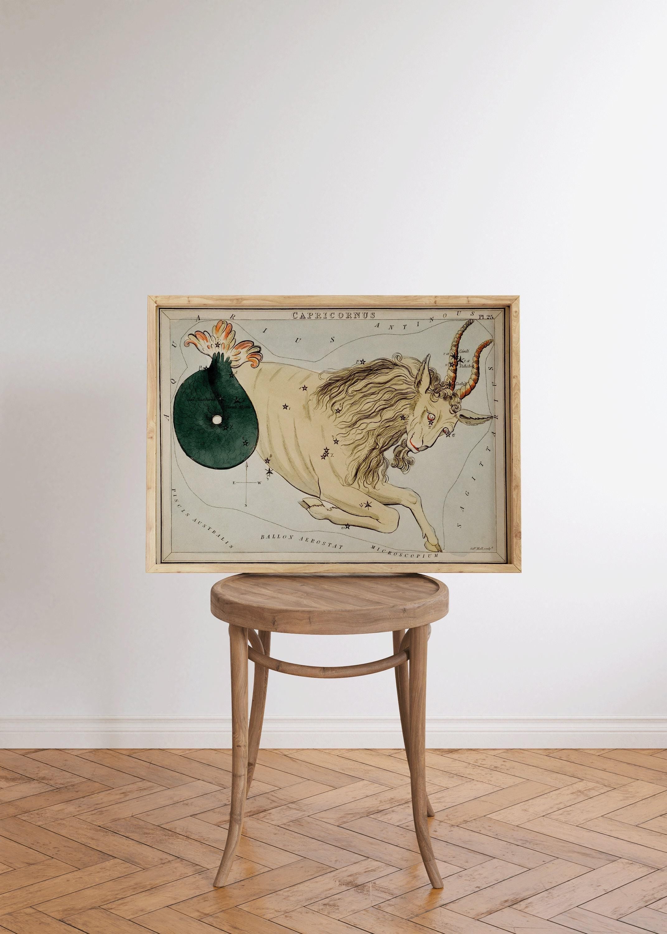 Personalizable Vintage Astrological Sign Print - Capricorn | Sidney Hall Art (available handframed or unframed) - 9ArtPrints