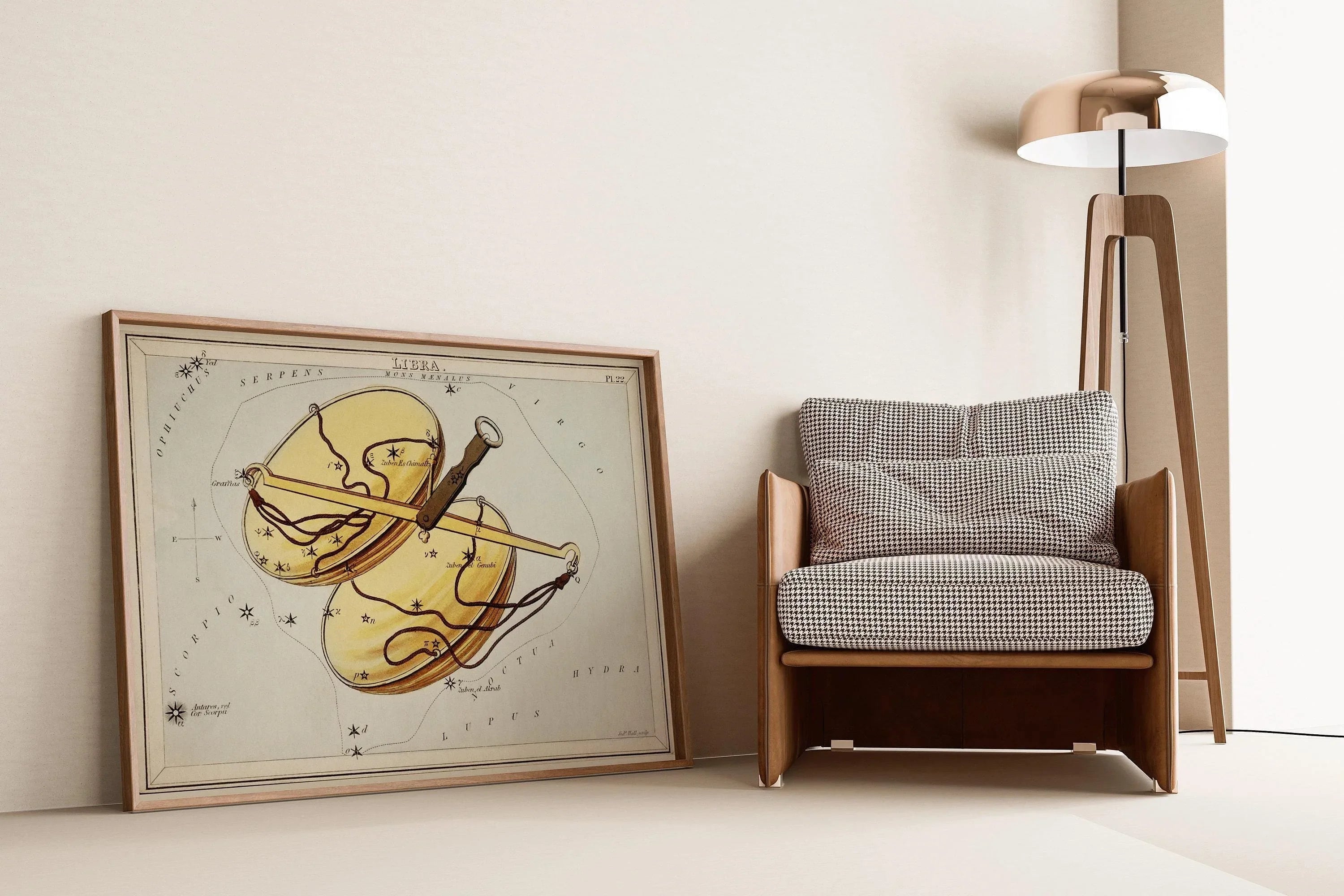 Personalizable Vintage Astrological Sign Print - Libra | Sidney Hall Art (available handframed or unframed) - 9ArtPrints