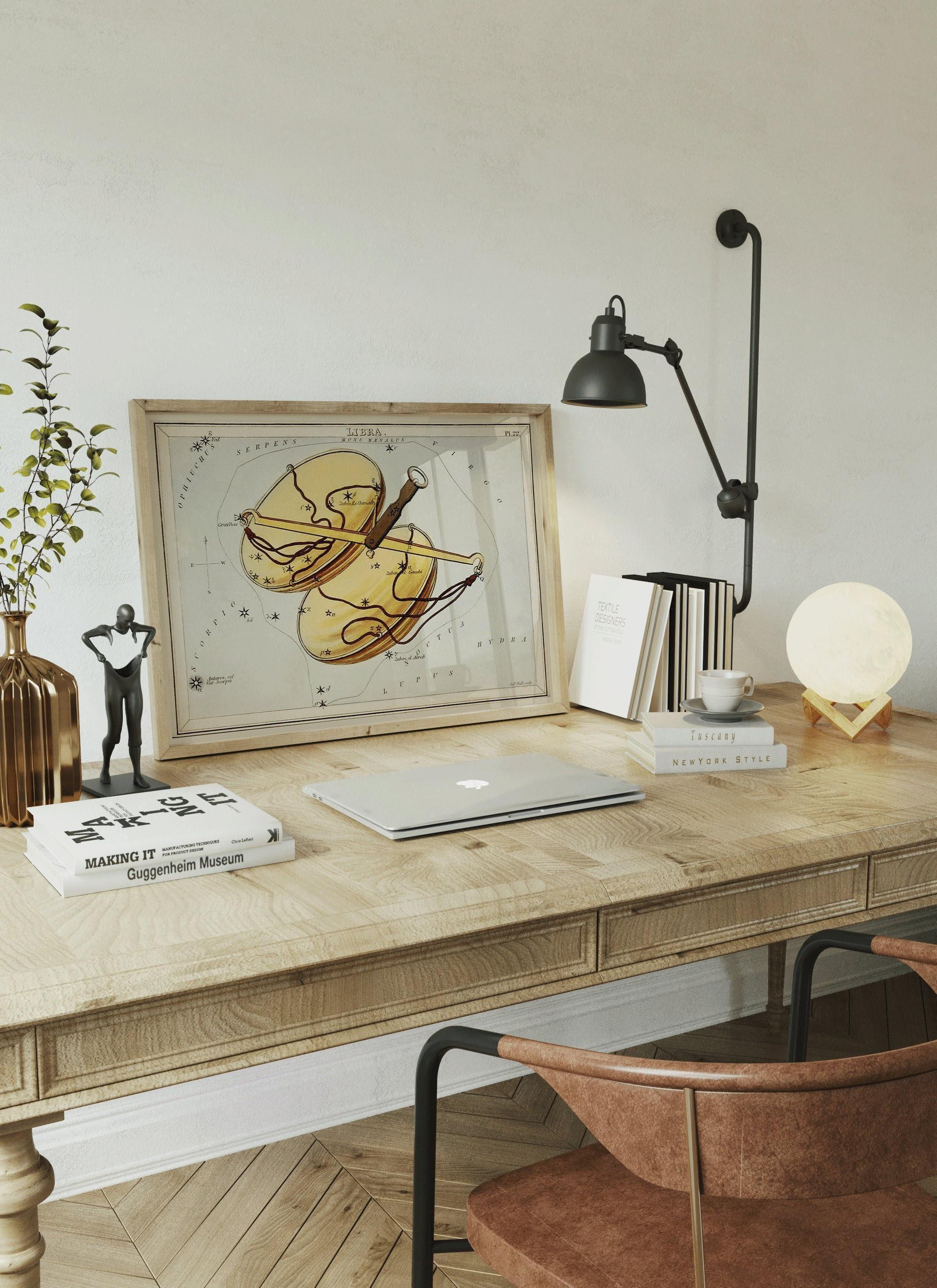 Personalizable Vintage Astrological Sign Print - Libra | Sidney Hall Art (available handframed or unframed) - 9ArtPrints