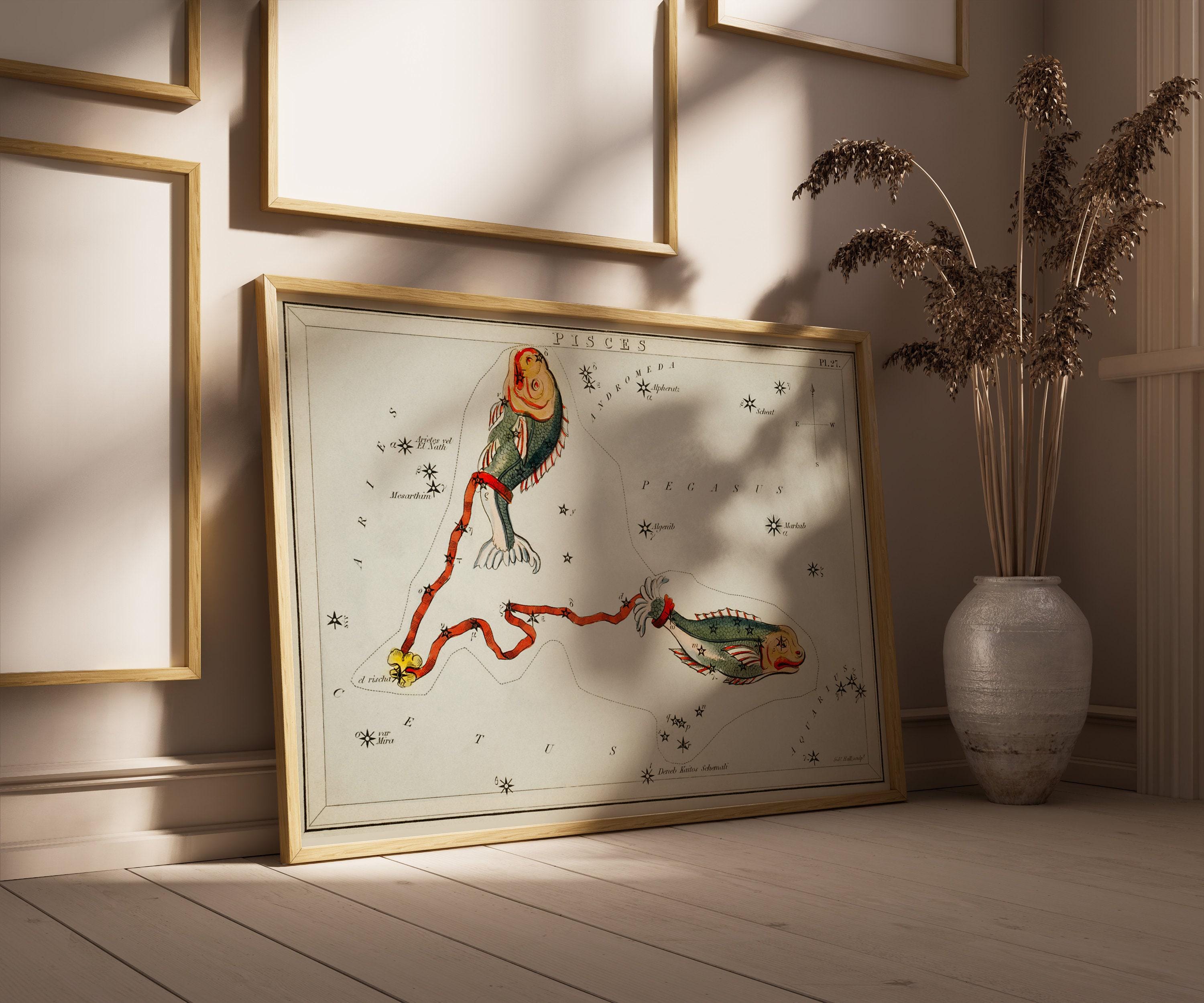 Personalizable Vintage Astrological Sign Print - Pisces | Sidney Hall Art (available handframed or unframed) - 9ArtPrints