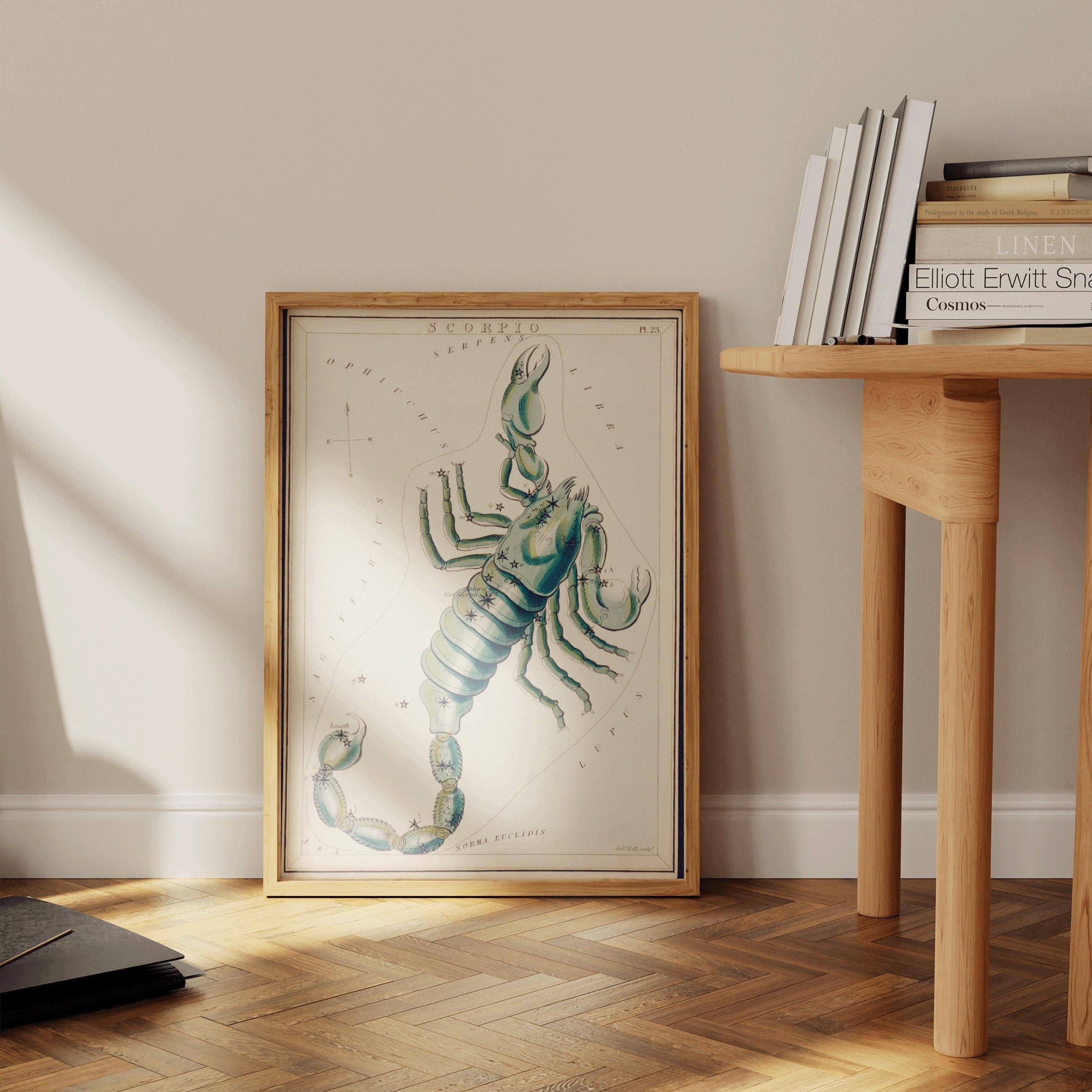 Personalizable Vintage Astrological Sign Print - Scorpio | Sidney Hall Art (available handframed or unframed) - 9ArtPrints