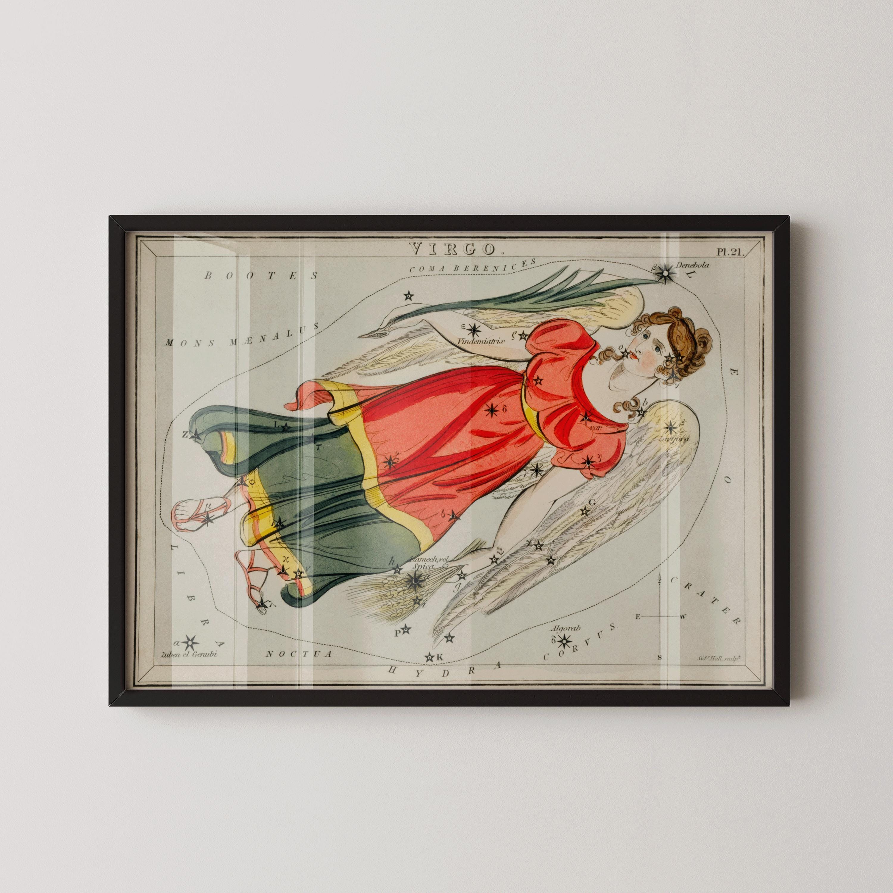 Personalizable Vintage Astrological Sign Print - Virgo | Sidney Hall Art (available handframed or unframed) - 9ArtPrints