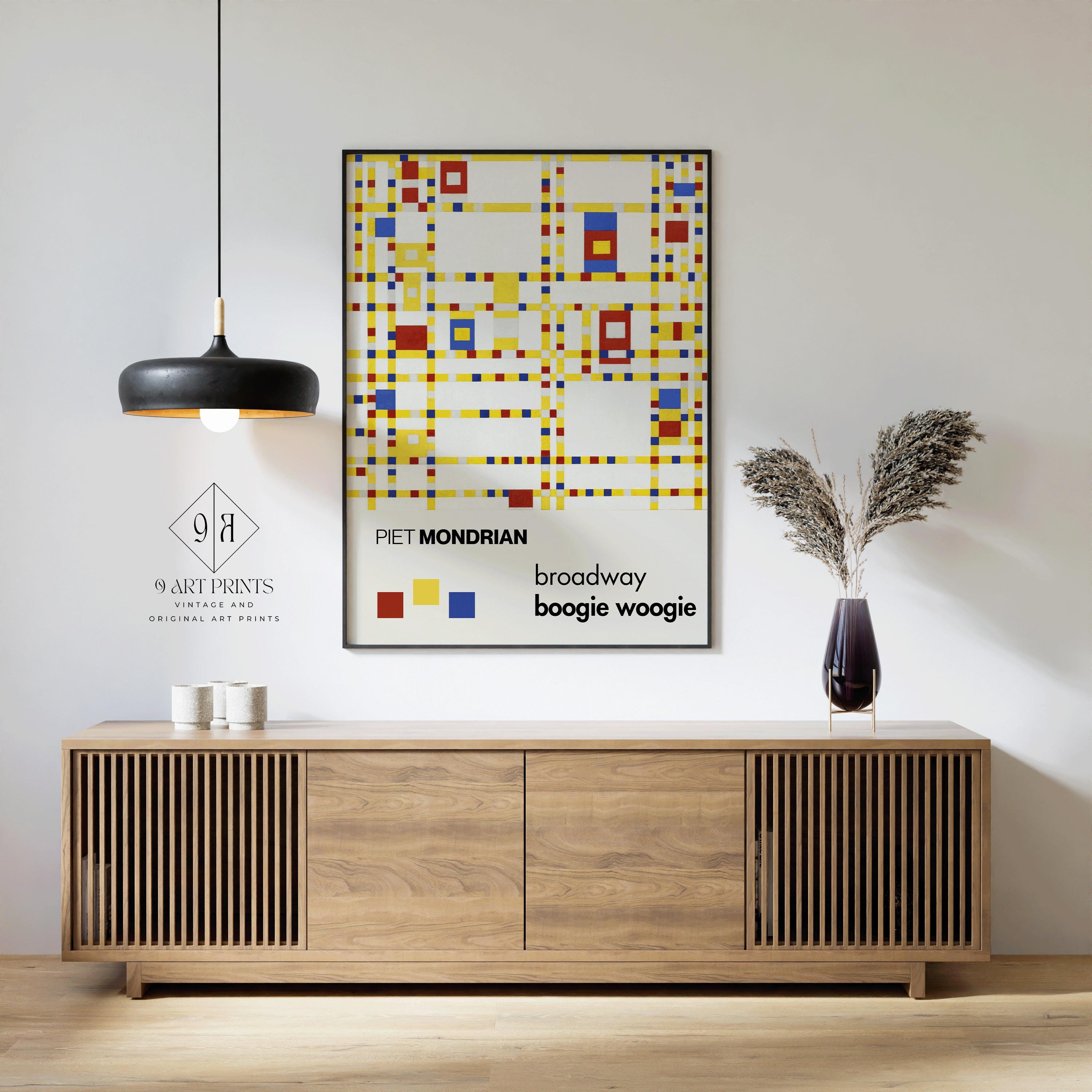 Piet Mondrian - Broadway Boogie Woogie | The Perfect Mid - Century Modern Art Poster (available handframed or unframed) - 9ArtPrints