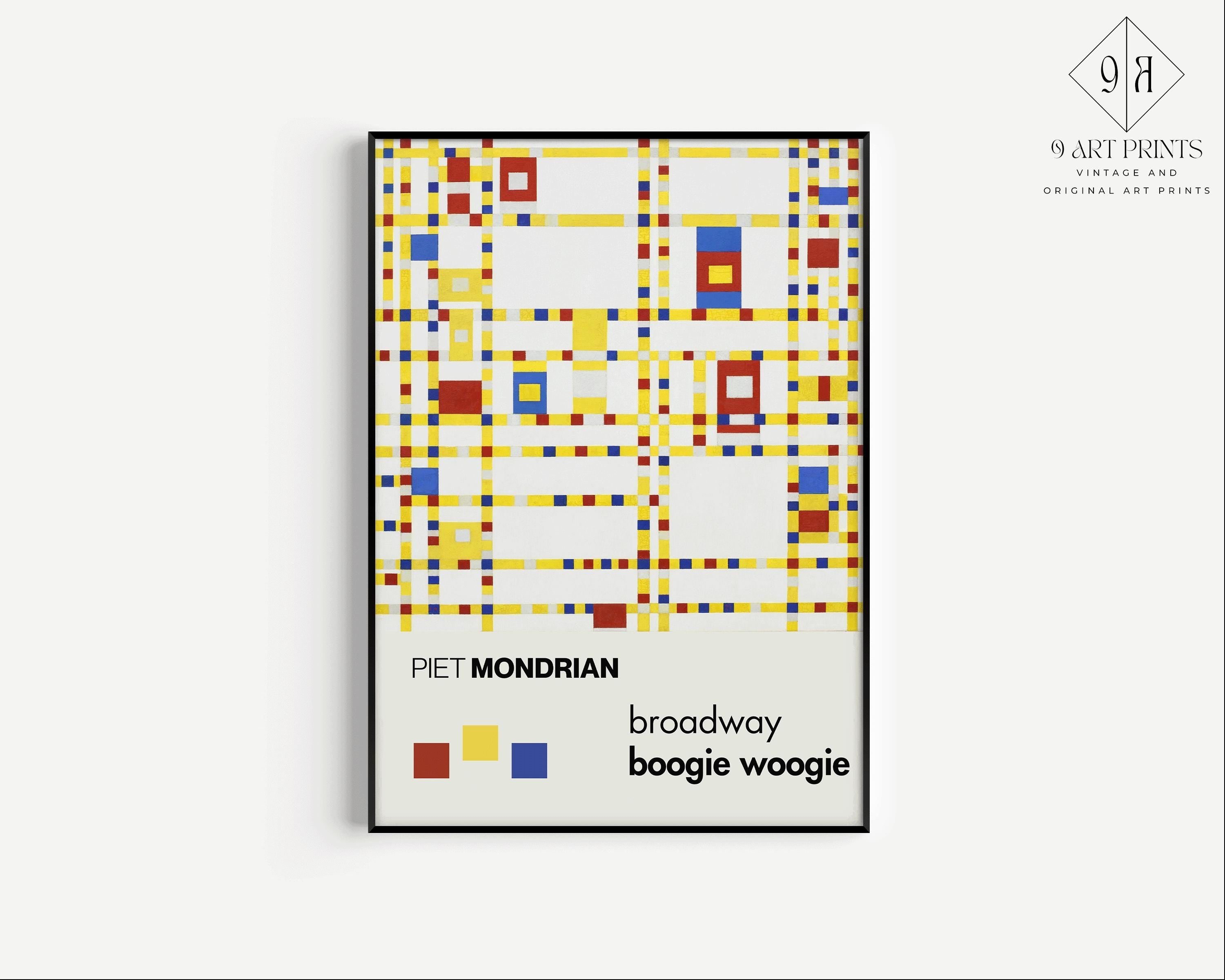 Piet Mondrian - Broadway Boogie Woogie | The Perfect Mid - Century Modern Art Poster (available handframed or unframed) - 9ArtPrints