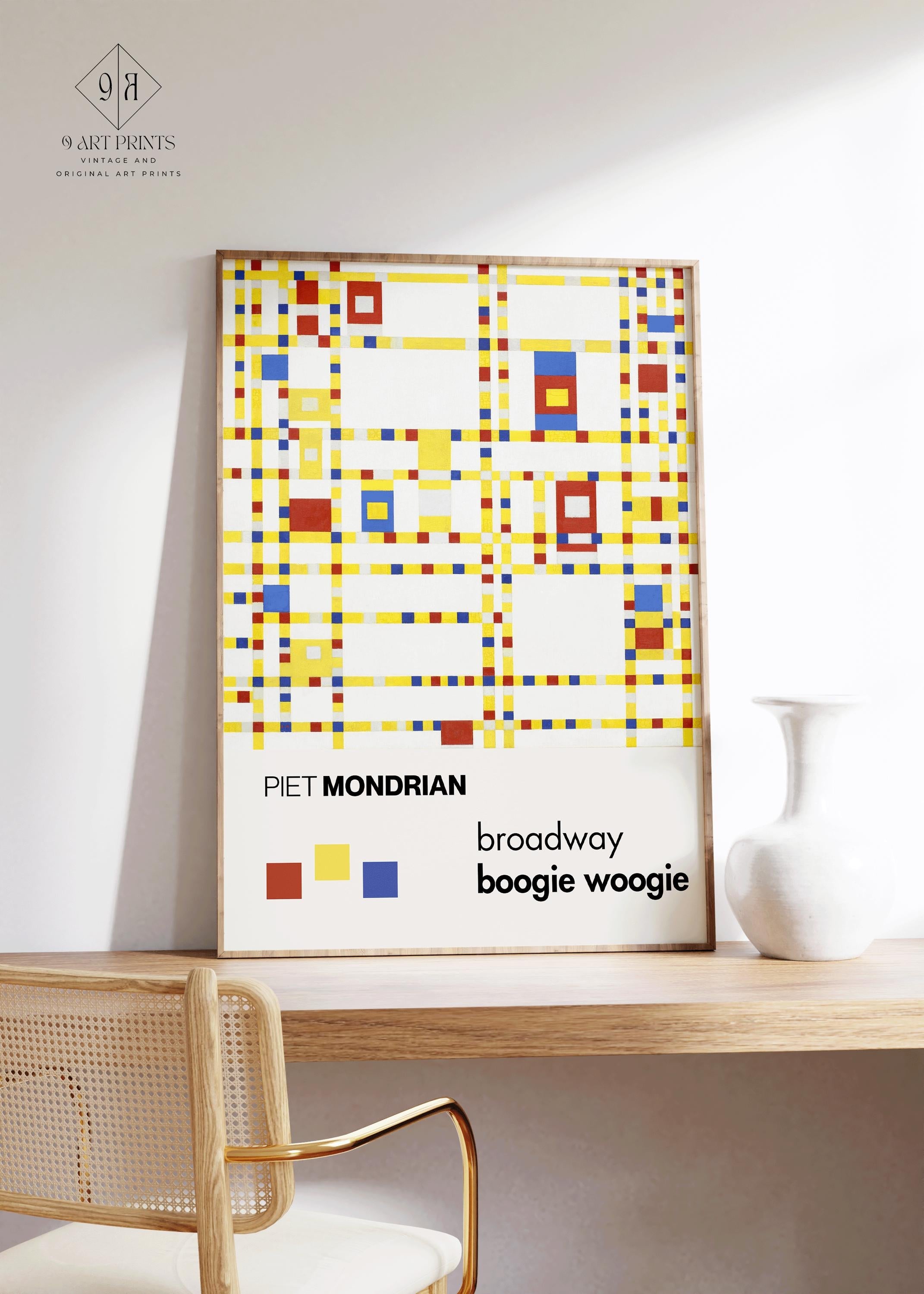 Piet Mondrian - Broadway Boogie Woogie | The Perfect Mid - Century Modern Art Poster (available handframed or unframed) - 9ArtPrints