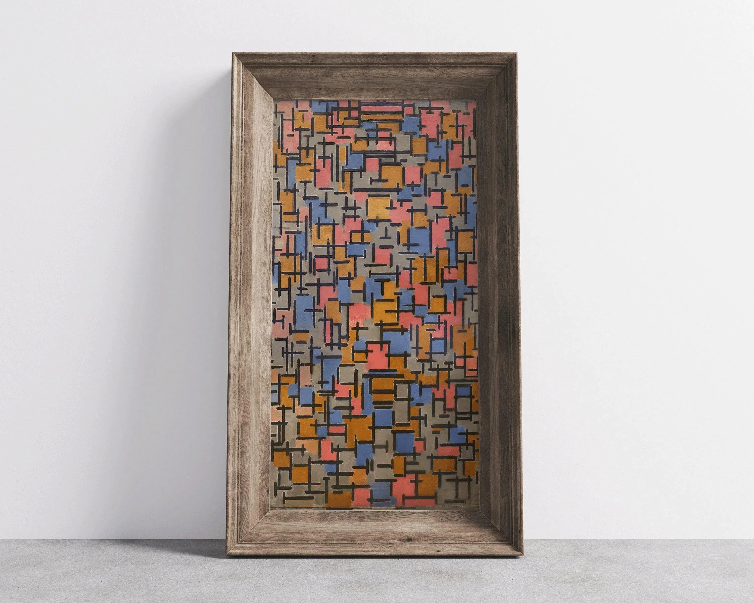 Piet Mondrian Composition (1916) Art Print: Vintage Mid - Century Modern Giclee Print (2x1) - 9ArtPrints