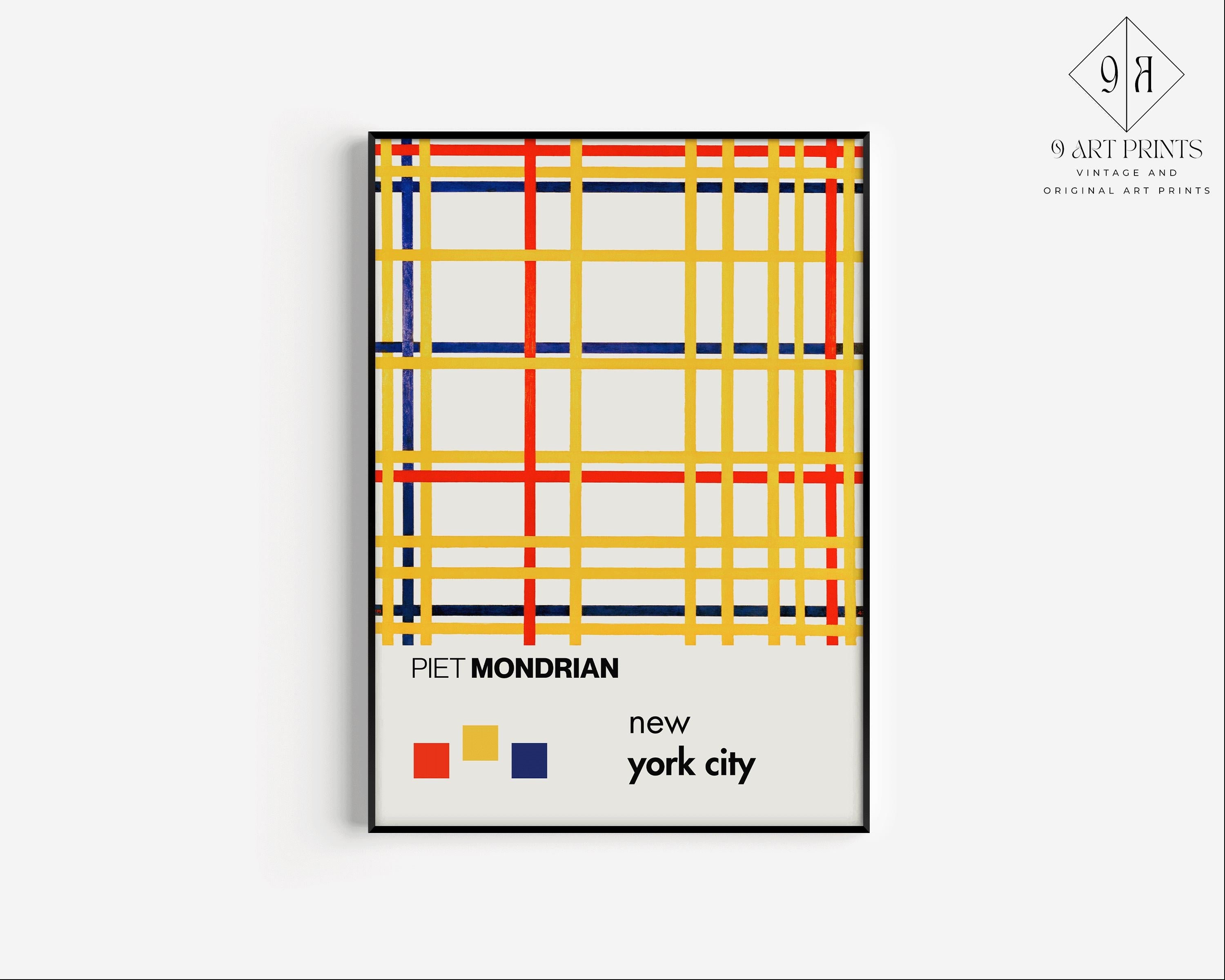 Piet Mondrian - New York City | The Perfect Mid - Century Modern Art Poster (available handframed or unframed) - 9ArtPrints