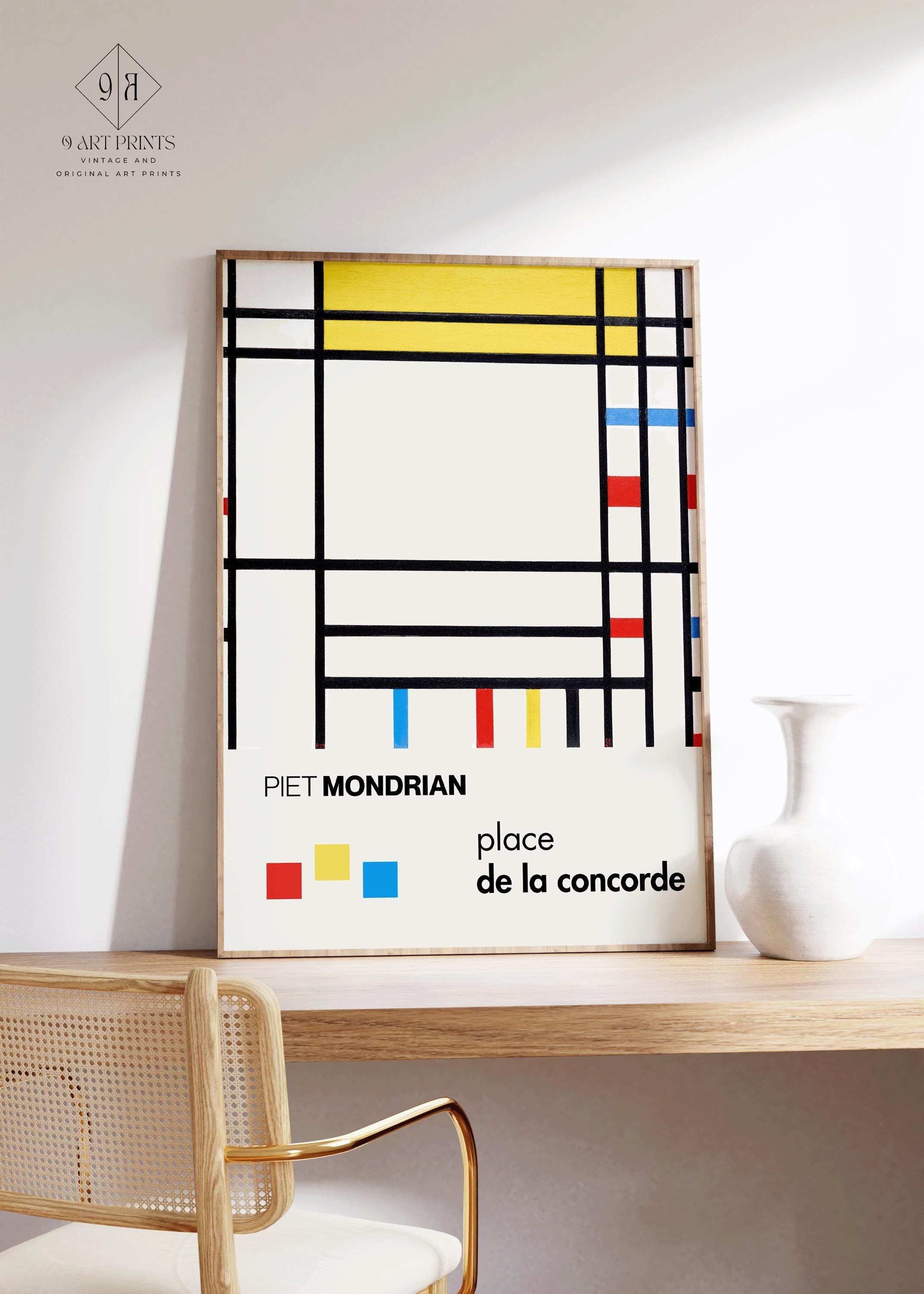 Piet Mondrian - Place de la Concorde | The Perfect Mid - Century Modern Art Poster (available handframed or unframed) - 9ArtPrints