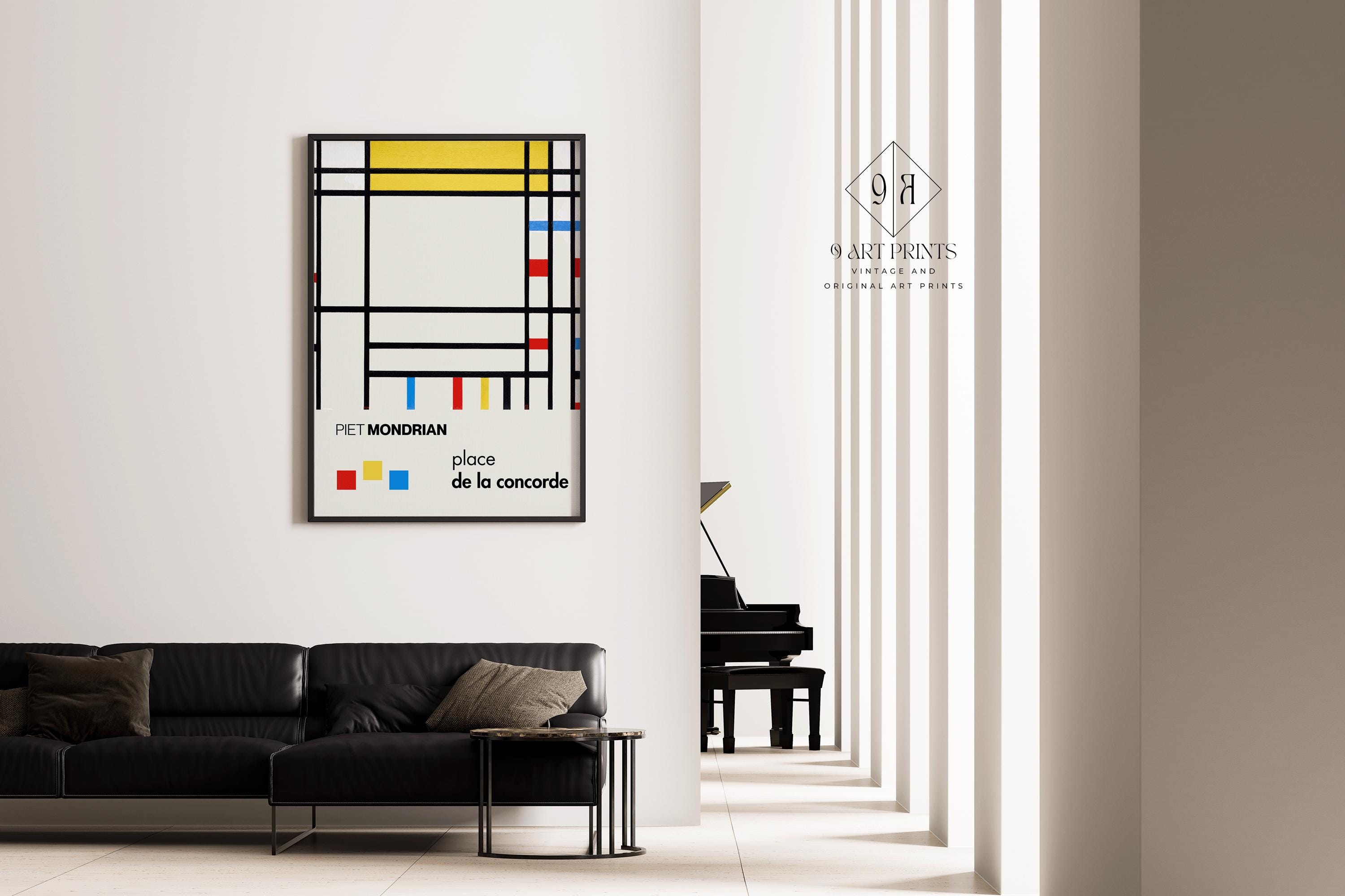 Piet Mondrian - Place de la Concorde | The Perfect Mid - Century Modern Art Poster (available handframed or unframed) - 9ArtPrints