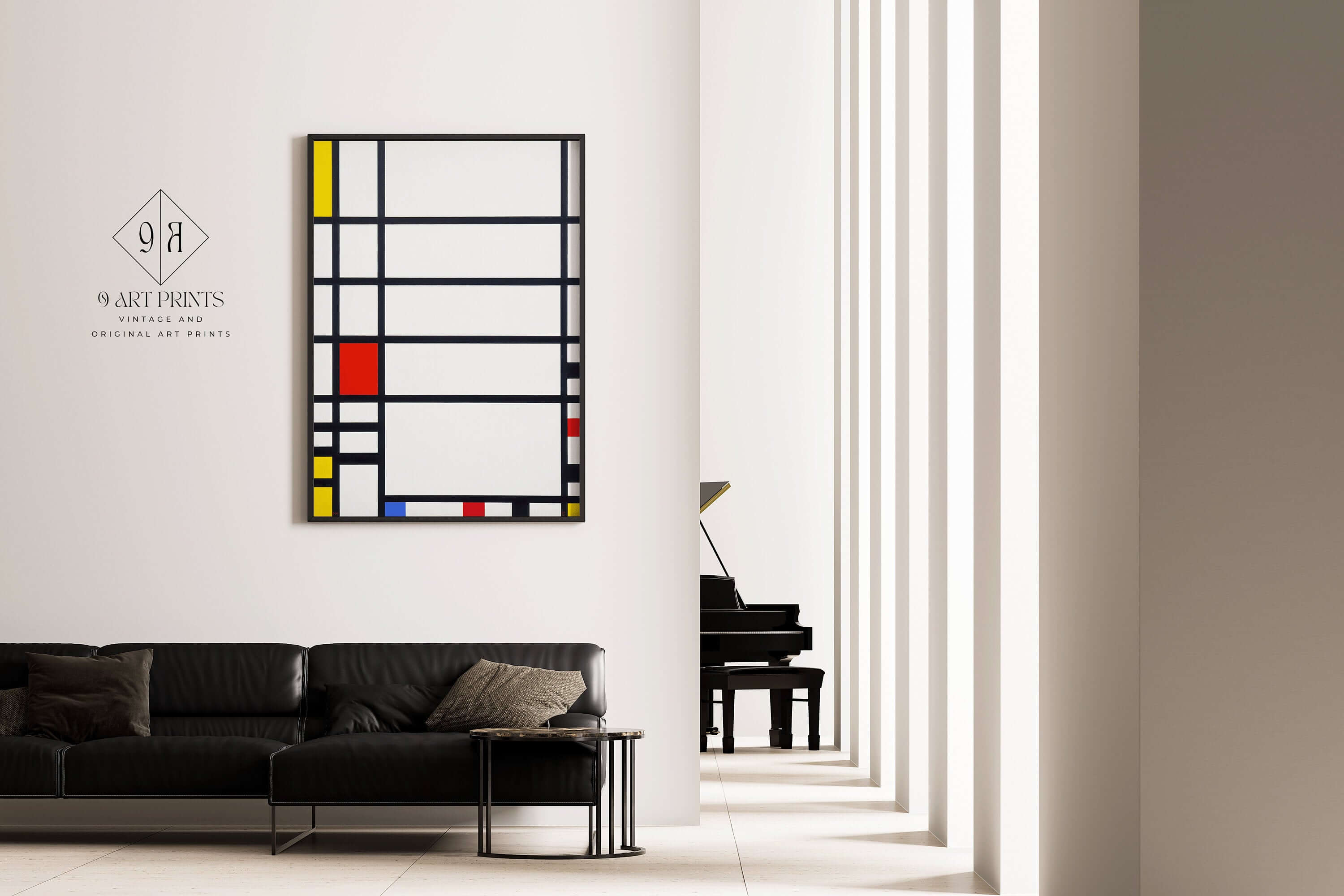 Piet Mondrian - Trafalgar Square | Mid - Century Modern Art Print (available framed or unframed) - 9ArtPrints