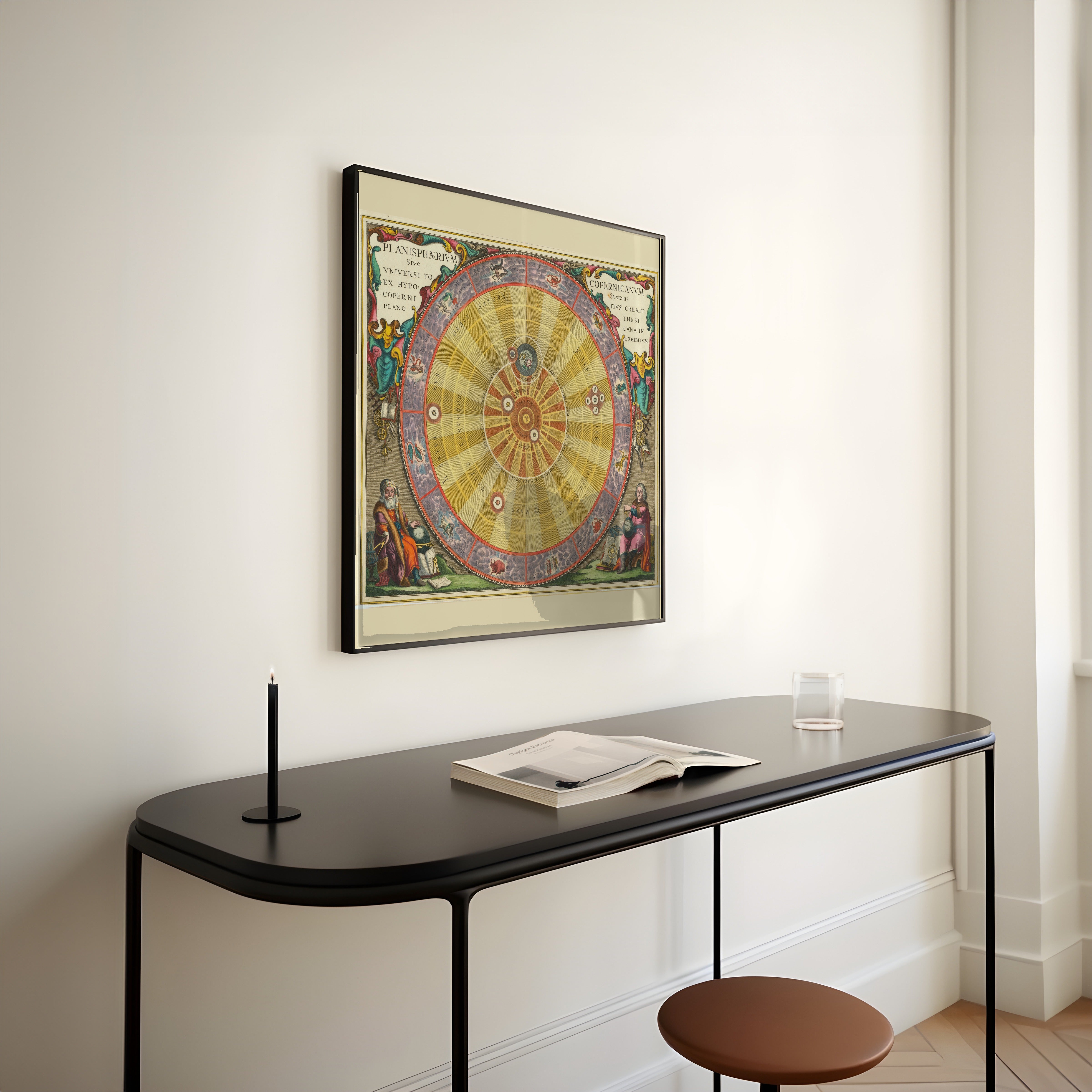 Andreas Cellarius — The Copernican Planisphere (Plate 4, Violet Colouring) | Celestial Map Print