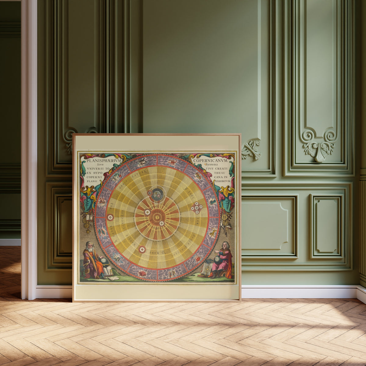 Andreas Cellarius — The Copernican Planisphere (Plate 4, Violet Colouring) | Celestial Map Print