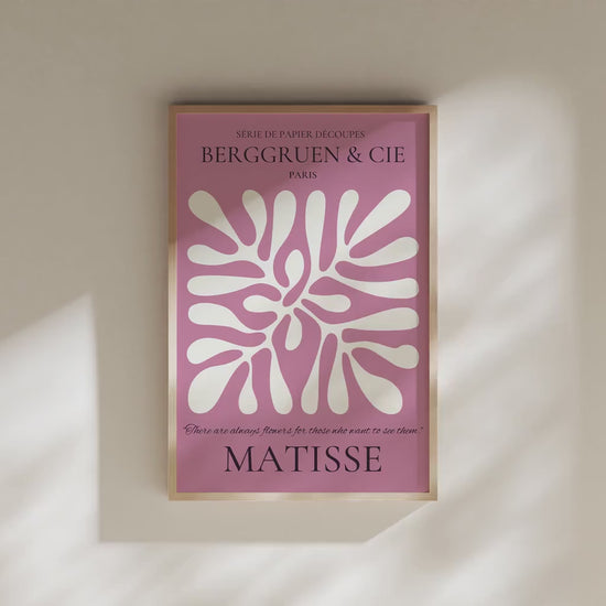 Henri Matisse - Leaf Poster Papier Decoupes | Exhibition Poster in Lilac Famous Painting (available framed or unframed)