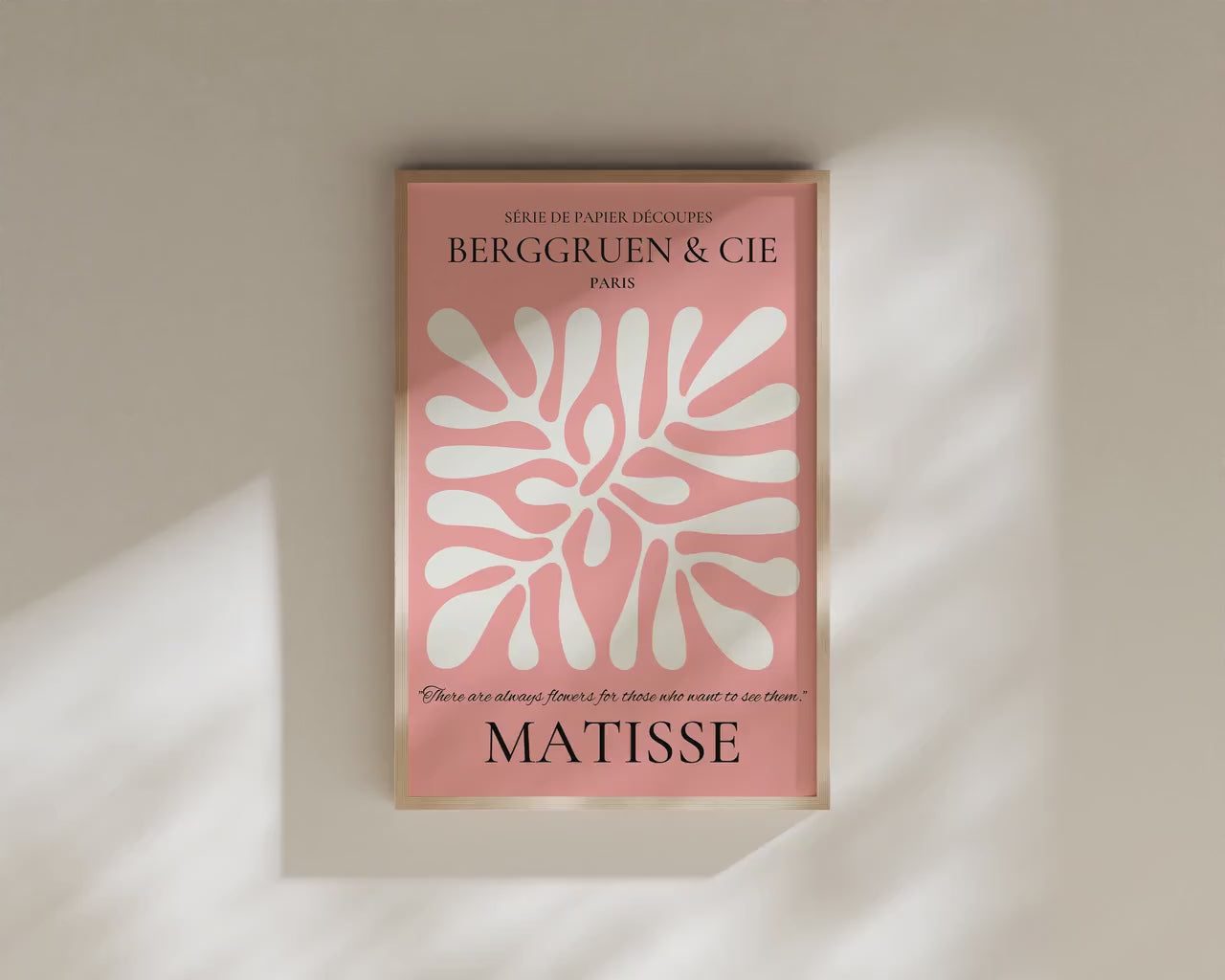 Henri Matisse - Leaf Poster Papier Decoupes | Exhibition Poster in Pink Famous Painting (available handframed or unframed)