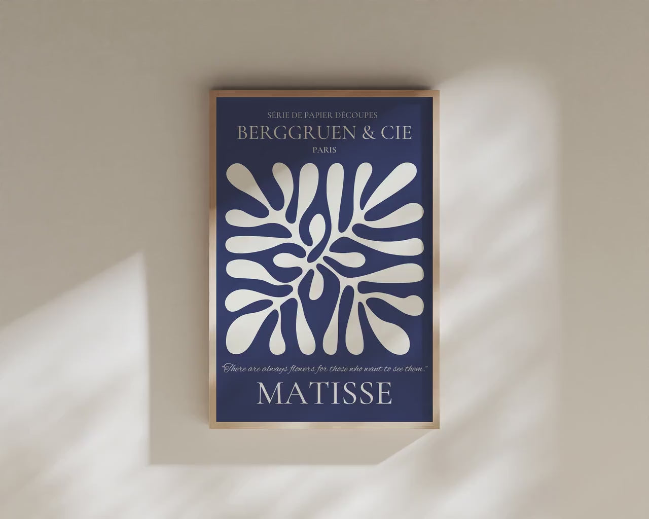 Henri Matisse - Leaf Poster Papier Decoupes | Exhibition Poster in Indigo (available framed or unframed)