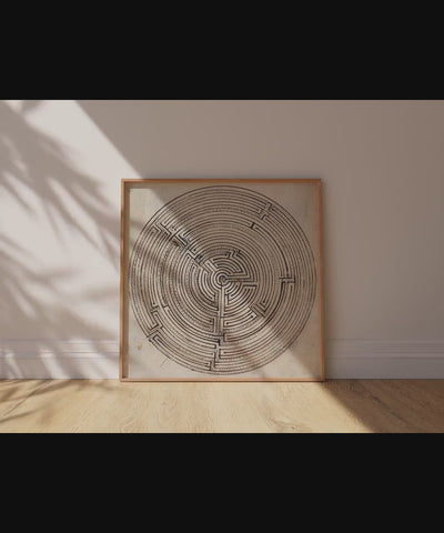 Jan Brandes - Labyrinth | Vintage Abstract Black and White Art (available handframed or unframed) 1x1