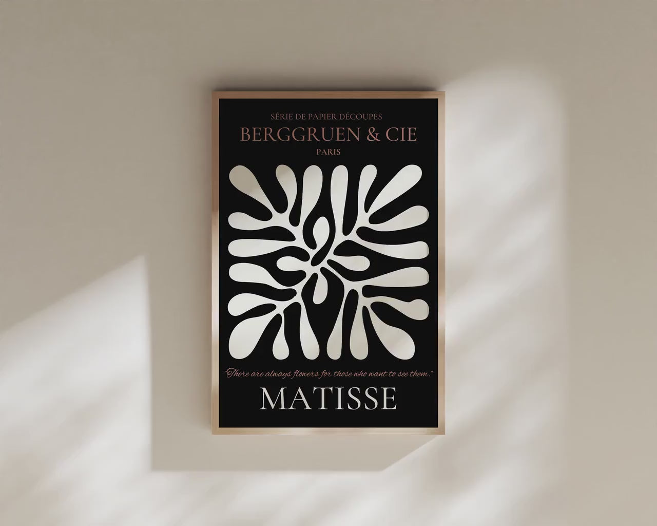 Henri Matisse - Leaf Poster Papier Decoupes | Exhibition Poster in Black and Brown Famous Painting (available handframed or unframed)
