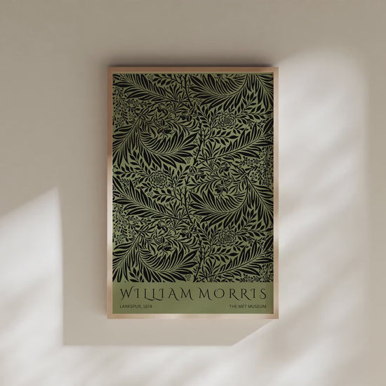 William Morris - Larkspur Green | Vintage Botanical Pattern Poster (available framed or unframed)