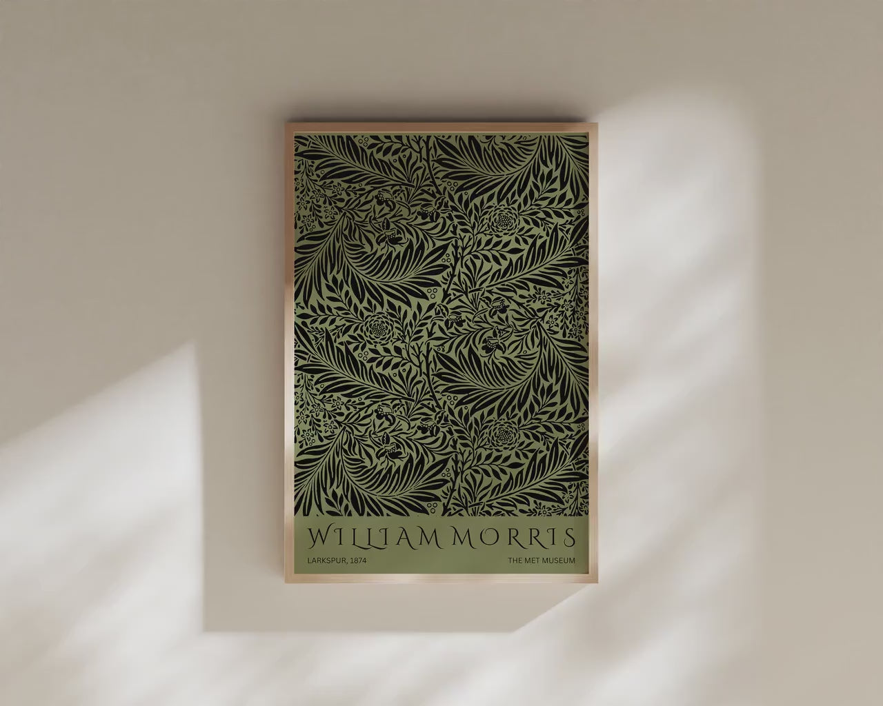 William Morris - Larkspur Green | Vintage Botanical Pattern Poster (available framed or unframed)