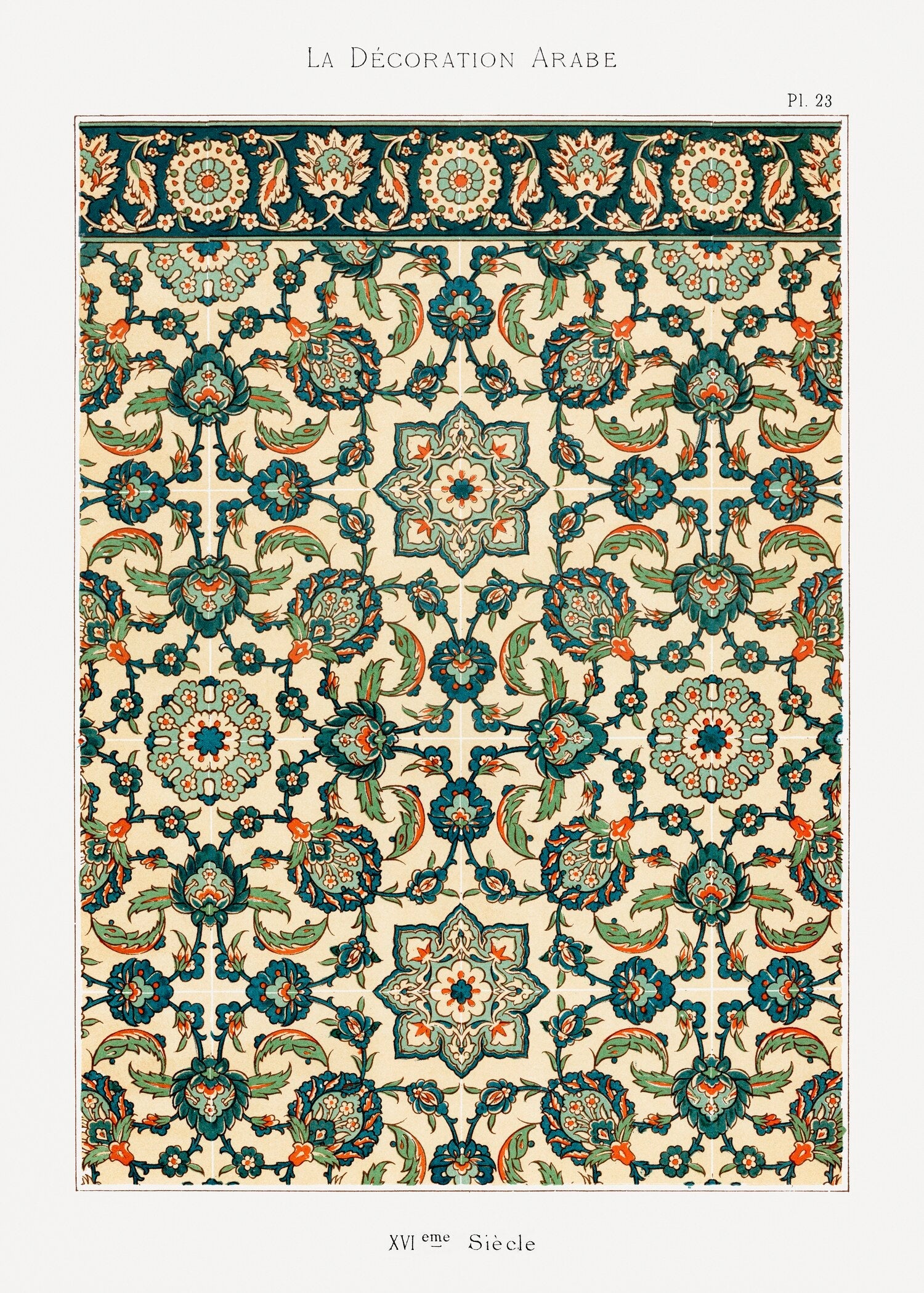 Prisse d'Avennes — Arabian Pattern 23 | Islamic Ornament Print - 9ArtPrints