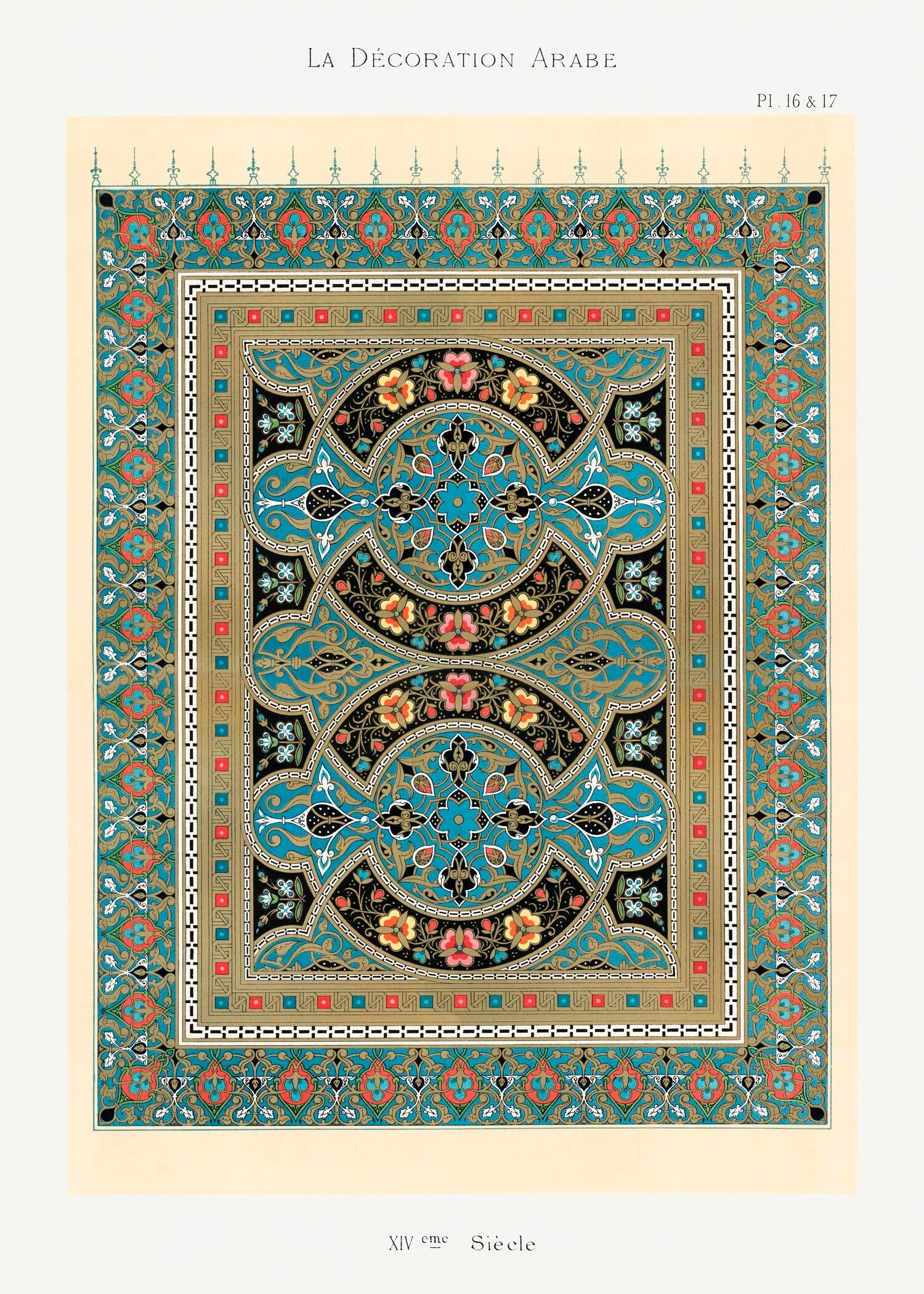 Prisse d'Avennes — Arabian Patterns 16 & 17 | Islamic Ornament Print - 9ArtPrints