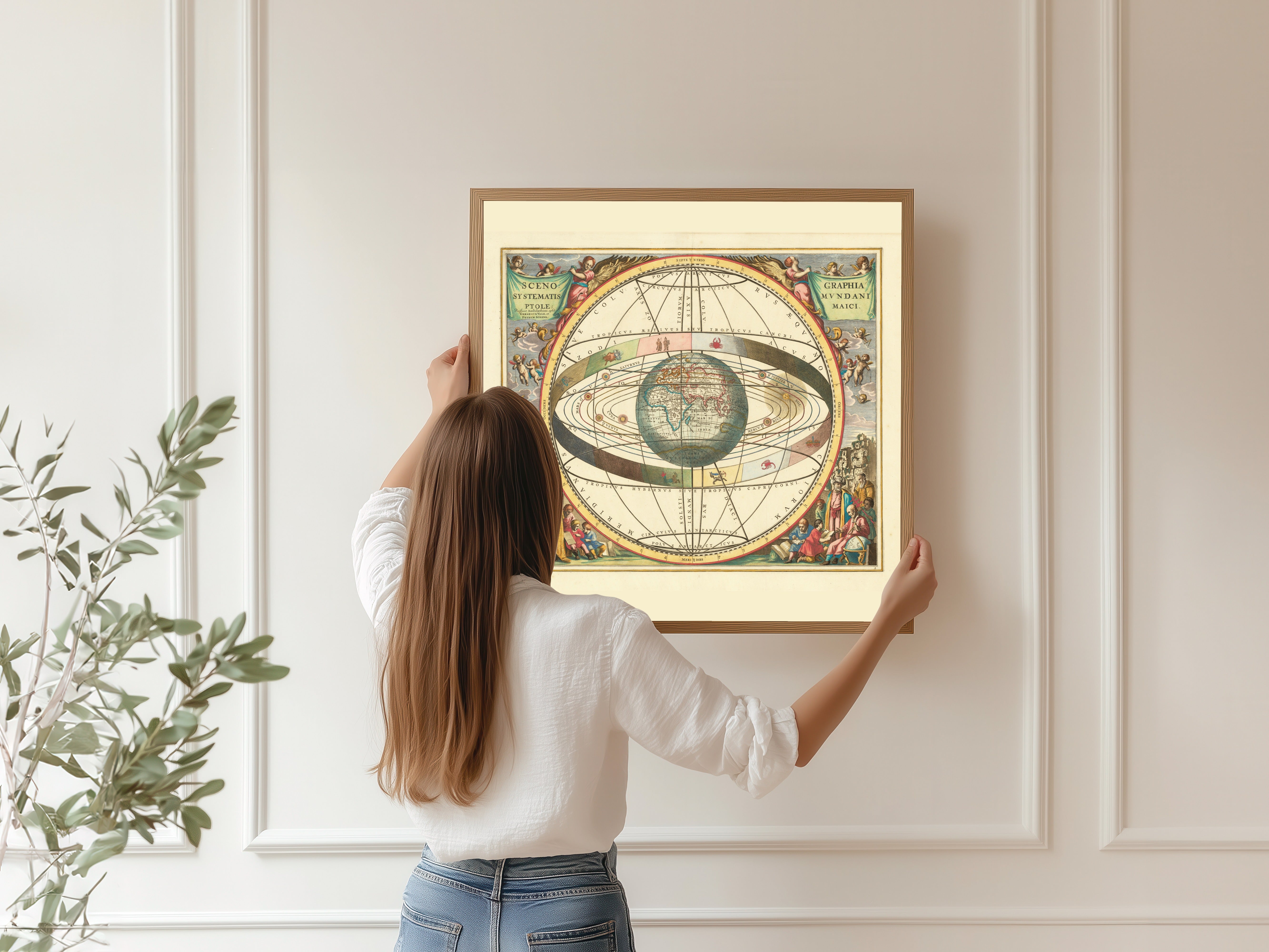 Andreas Cellarius — A Scenographic View of the Ptolemaic World System (Plate 2, Cream Colouring) | Celestial Map Print