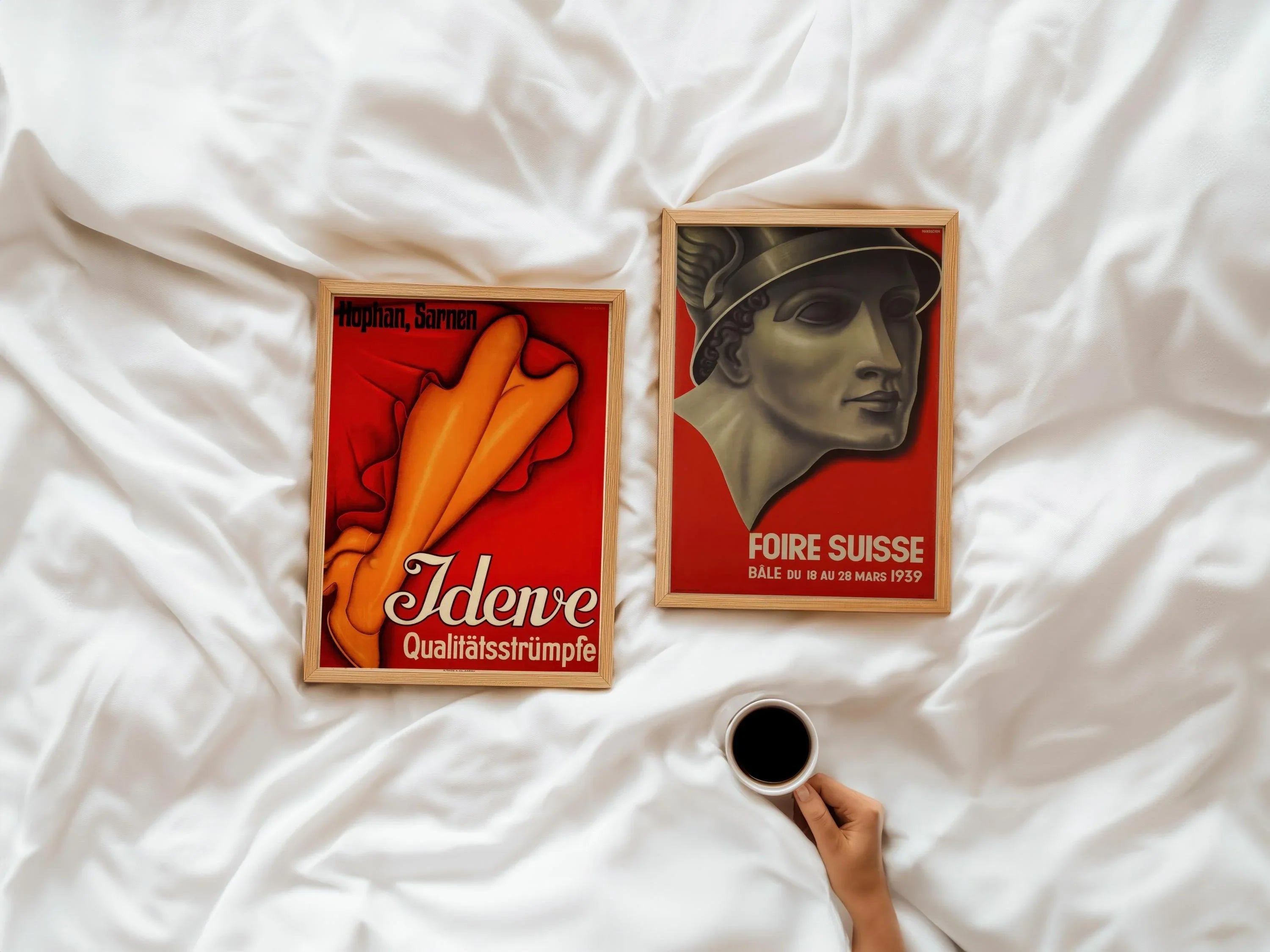 Red Swiss Art Deco Posters: Hans Handschin Vintage Designs - 9ArtPrints